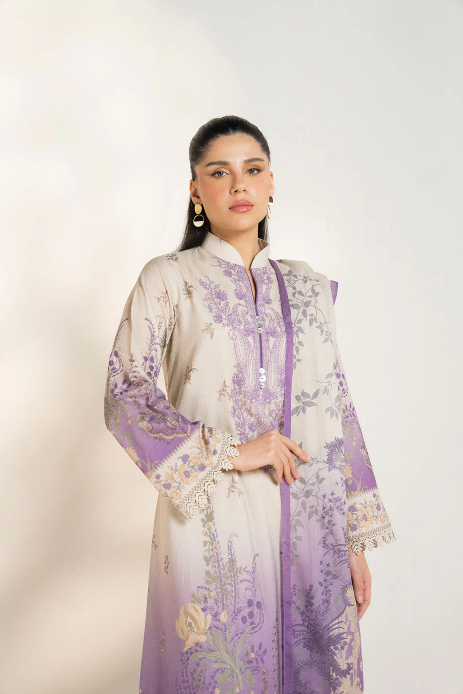 Alkaram EF136-26A-2-Purple Spring Summer Printed Lawn Collection 2026 - Image 2