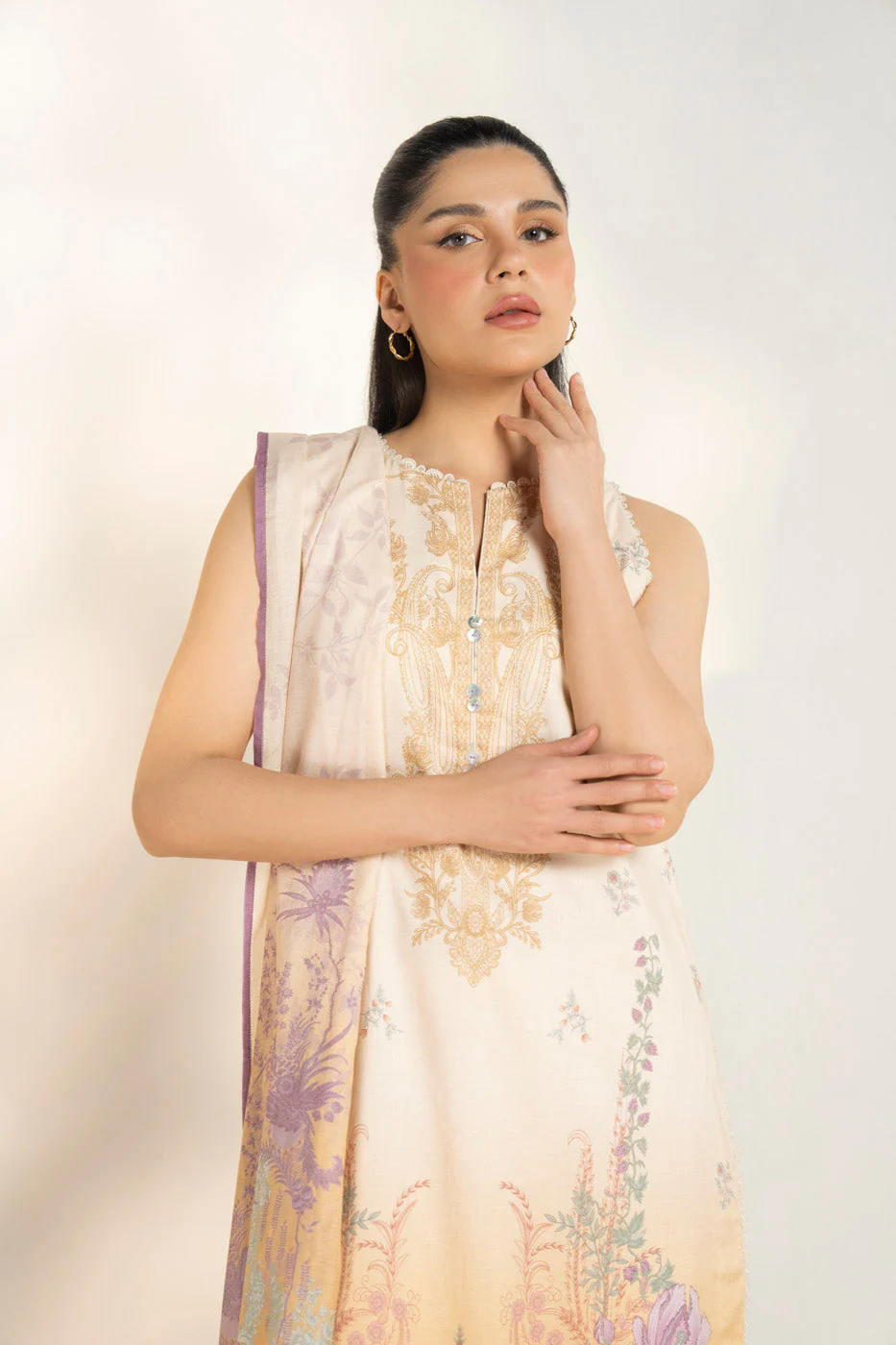 Alkaram EF136-26B-2-Yellow Spring Summer Printed Lawn Collection 2026 - Image 2
