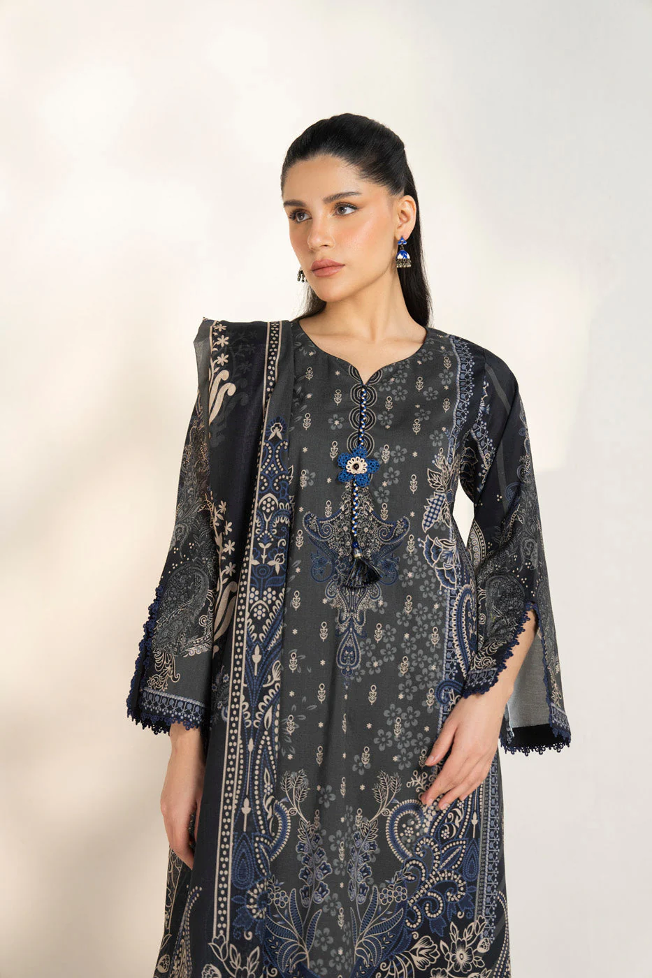 Alkaram EF137-26B-2-Black Spring Summer Printed Lawn Collection 2026 - Image 2