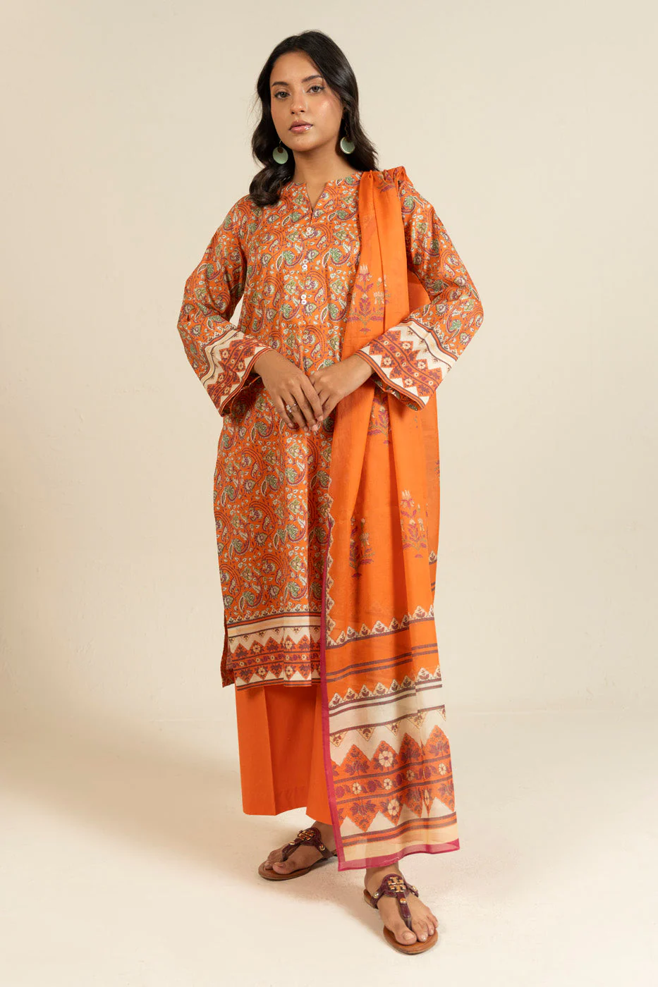 AlKaram Efl 33 3p25 Orange Spring Summer 2026