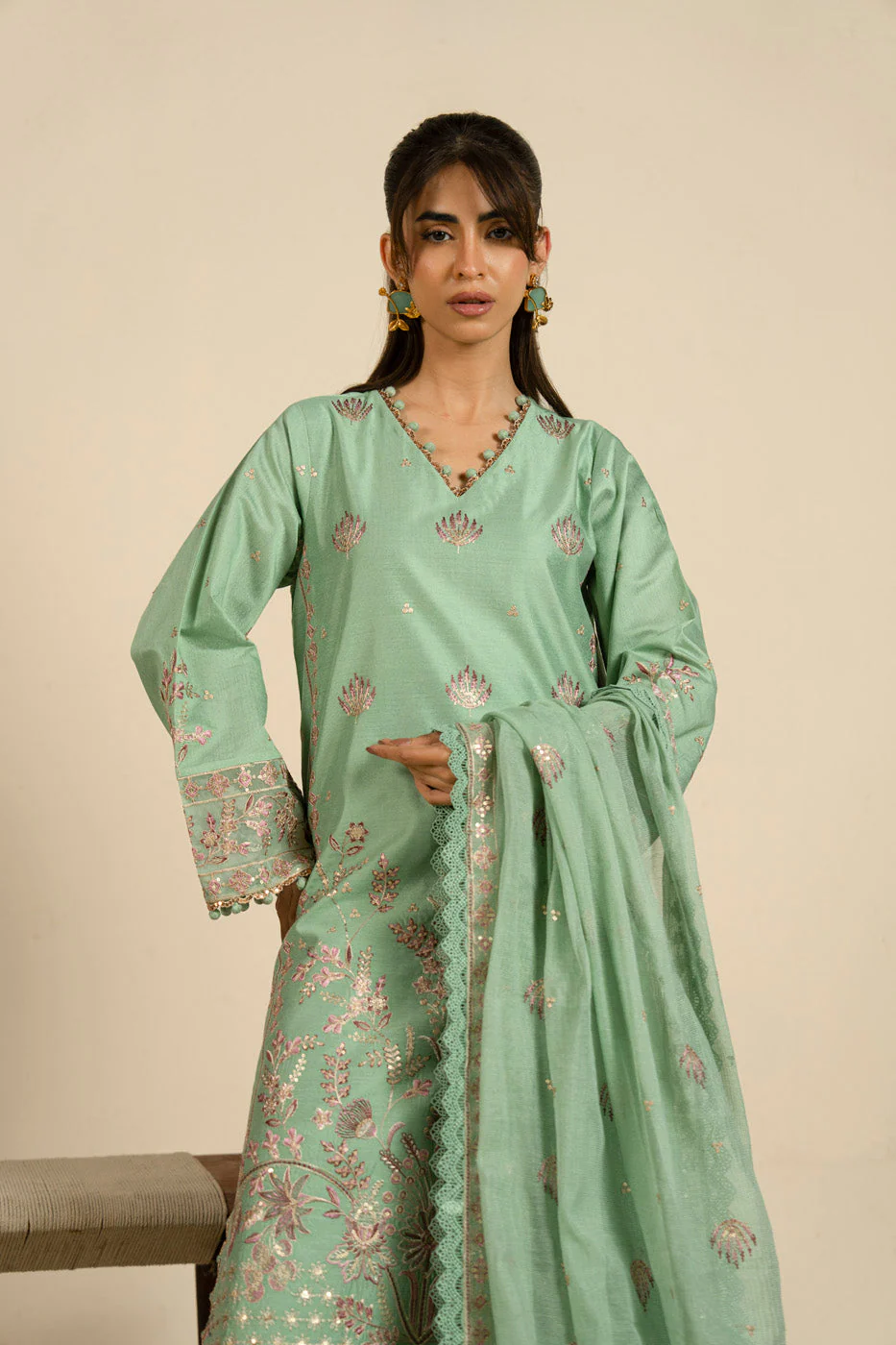 Alkaram SF-07-26 Green RTS Signature Festive 2026 - Image 2