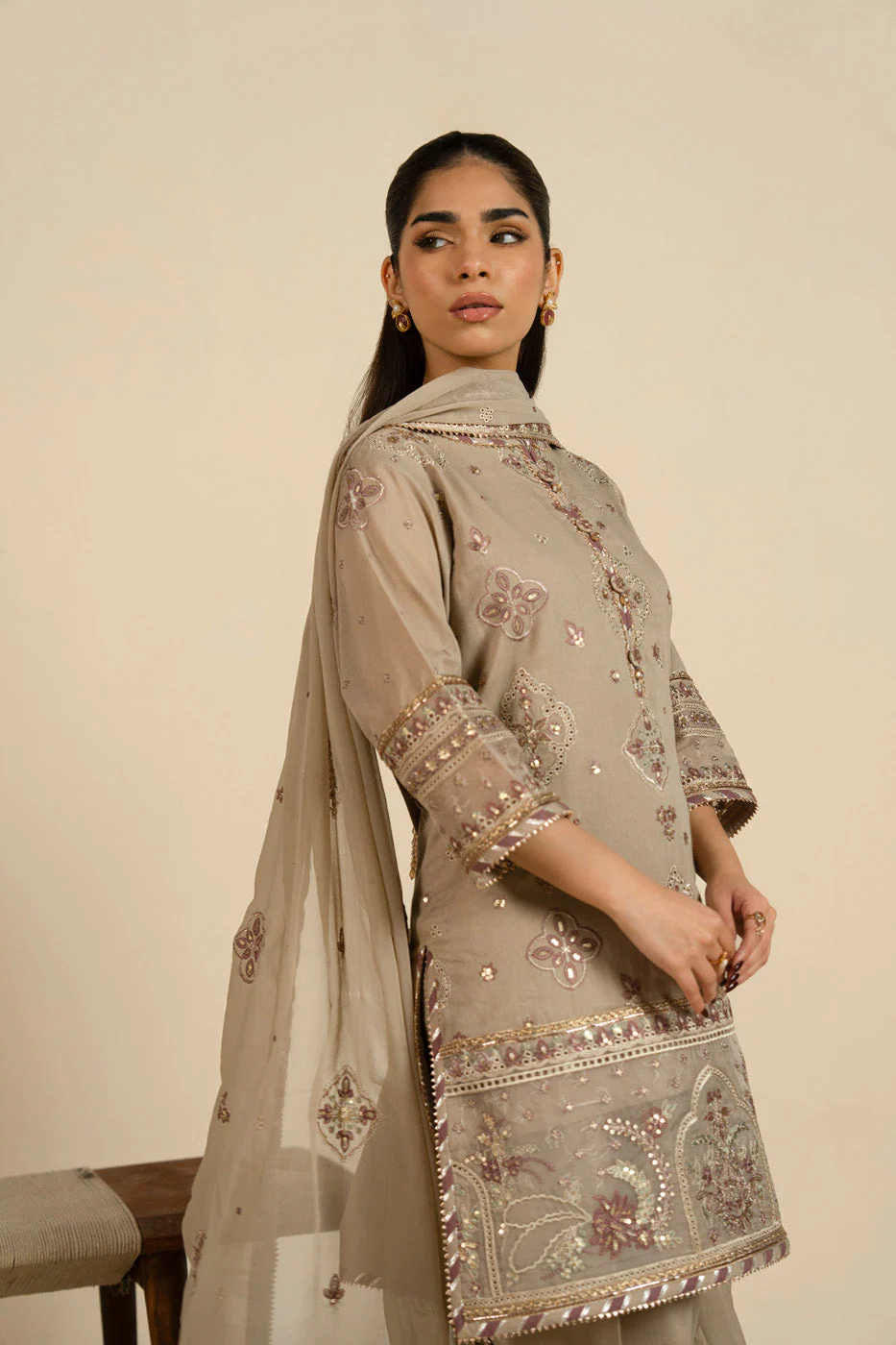 Alkaram SF-23-26-2 Beige RTS Signature Festive 2026 - Image 2
