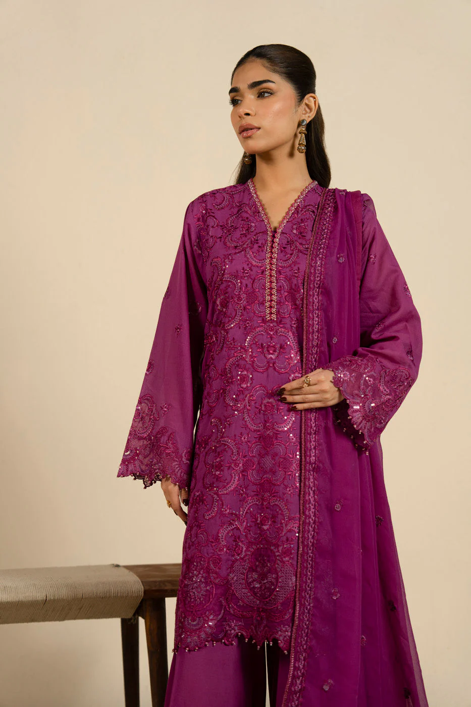 Alkaram SF-26-26 Magenta RTS Signature Festive 2026 - Image 2