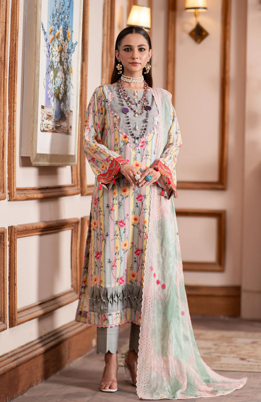 Alzohaib SSD-25-11 Sunshine Schiffli Dupatta 2025