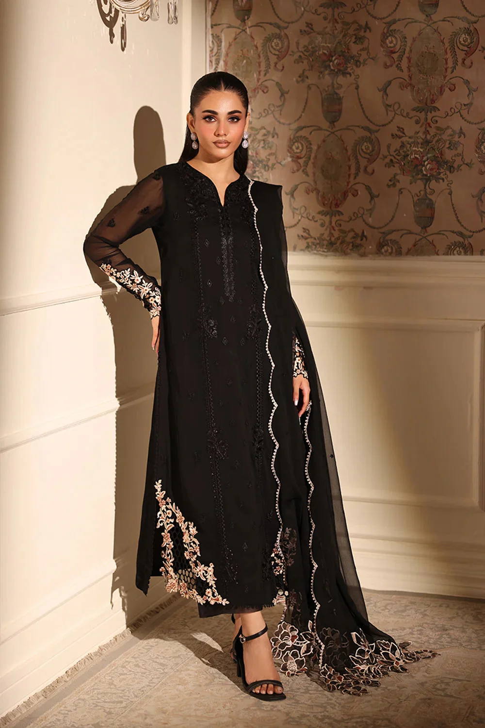 Azure Dusken Lace Ensembles Pret 2025