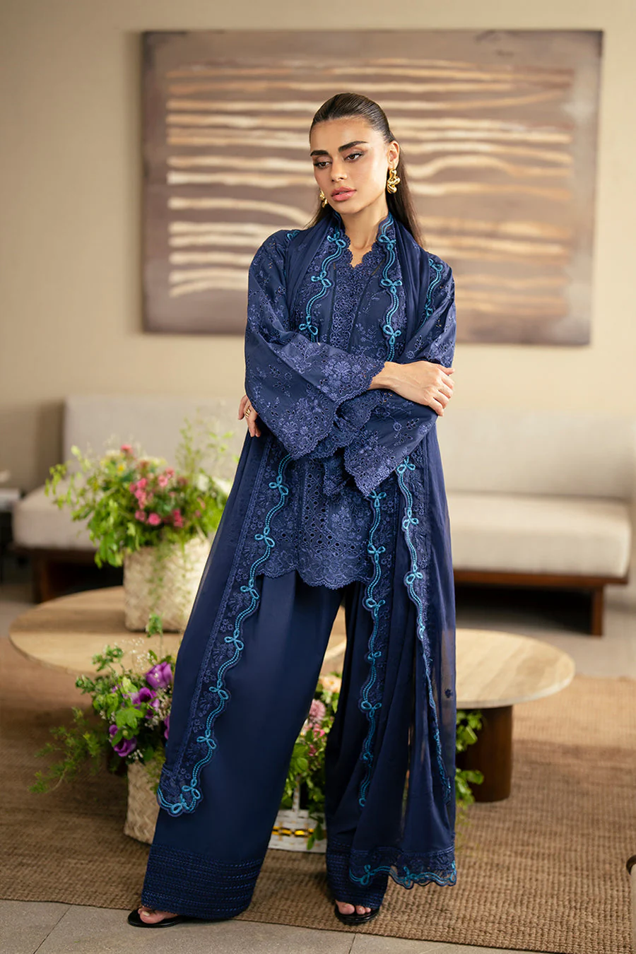 Azure Sapphire Veil Luxury Lawn 2025 - Image 2