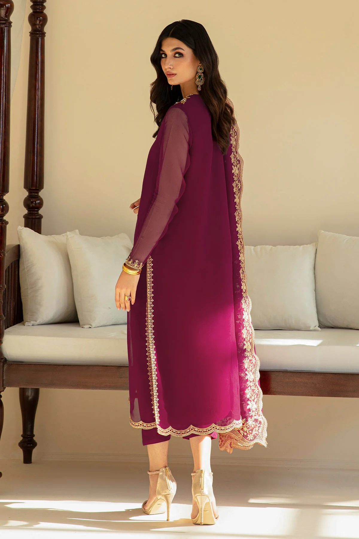 Baroque Embroidered Chiffon PR-829 Formal Pret 2024 - Image 2