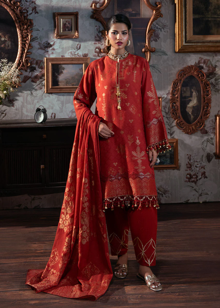Bonanza Rust-Jacquard-3 Pc (WUS25JD3060) Satrangi Winter Collection 2025