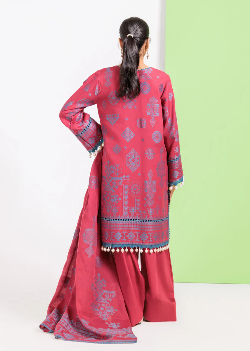 Bonanza Satrangi Maroon-Jacquard-3 Pc WUS25J3045 Winter Collection 2025 - Image 2