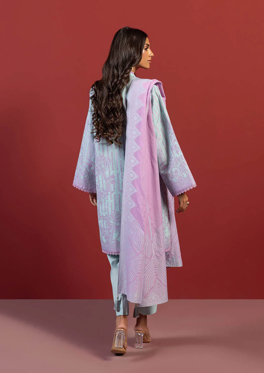 Bonanza Sky-Blue-Jacquard-3 Pc (WUS25JD3022) Satrangi Winter Collection 2025 - Image 2