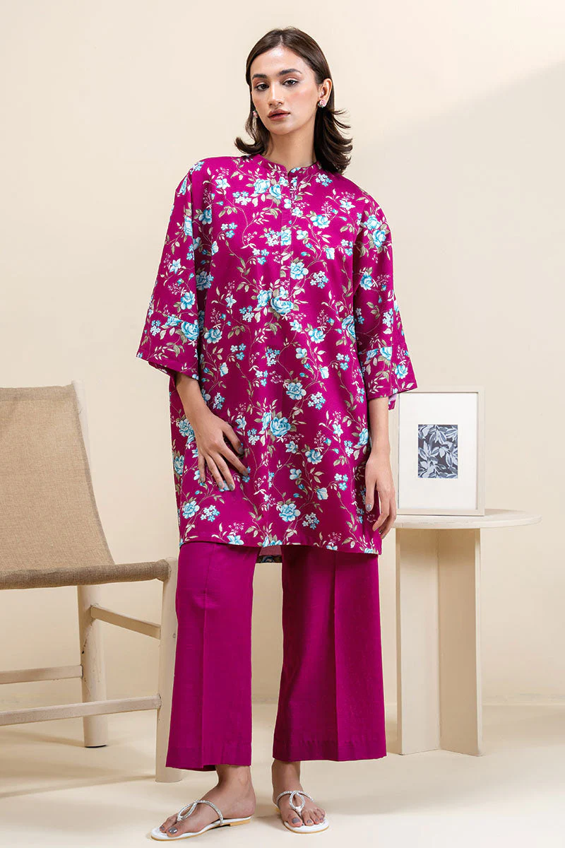 Cross Stitch Fuchsia Grace Daily Khaddar Linen Collection 2025