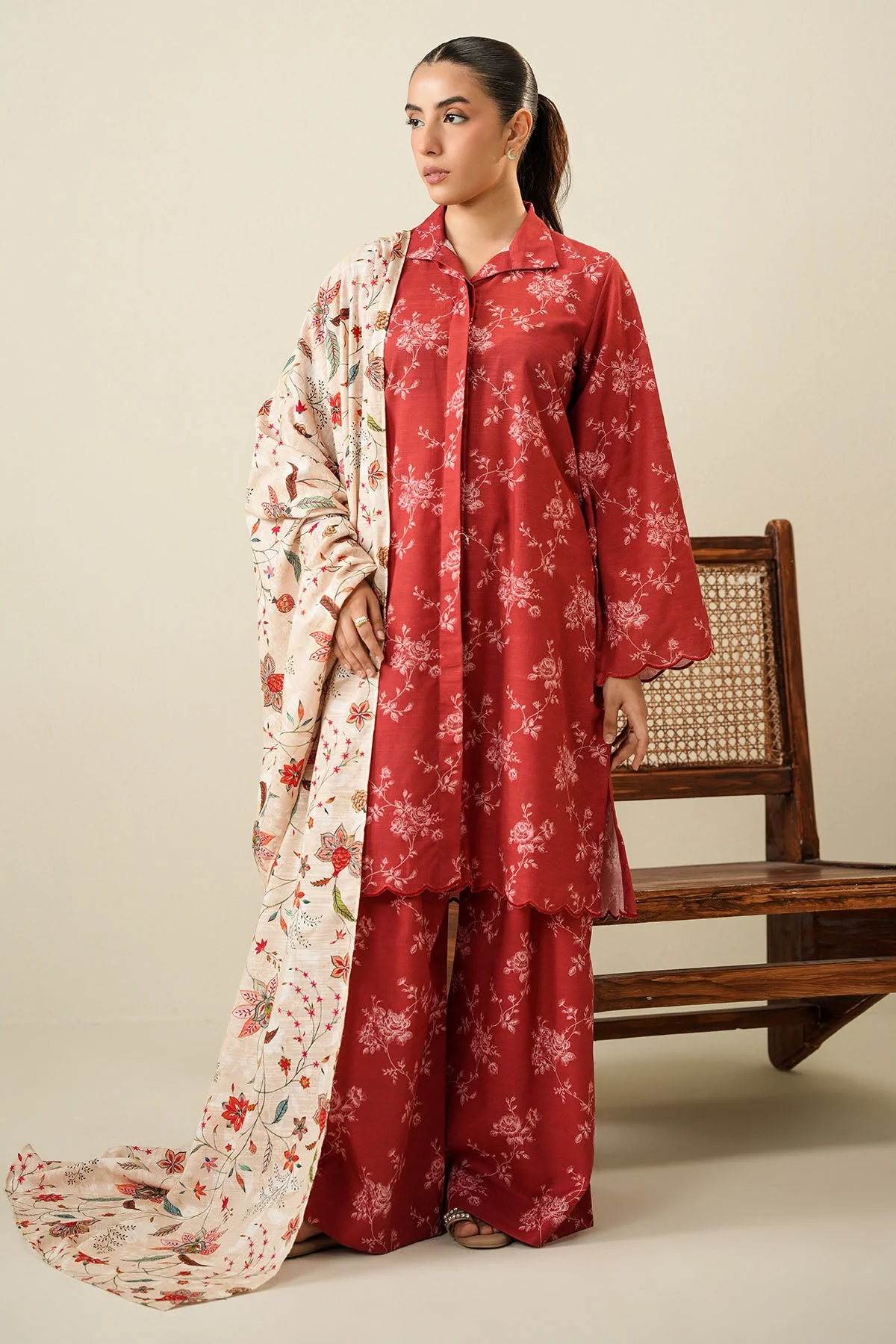 Cross Stitch Ochre Silk Daily Khaddar Linen Collection 2025