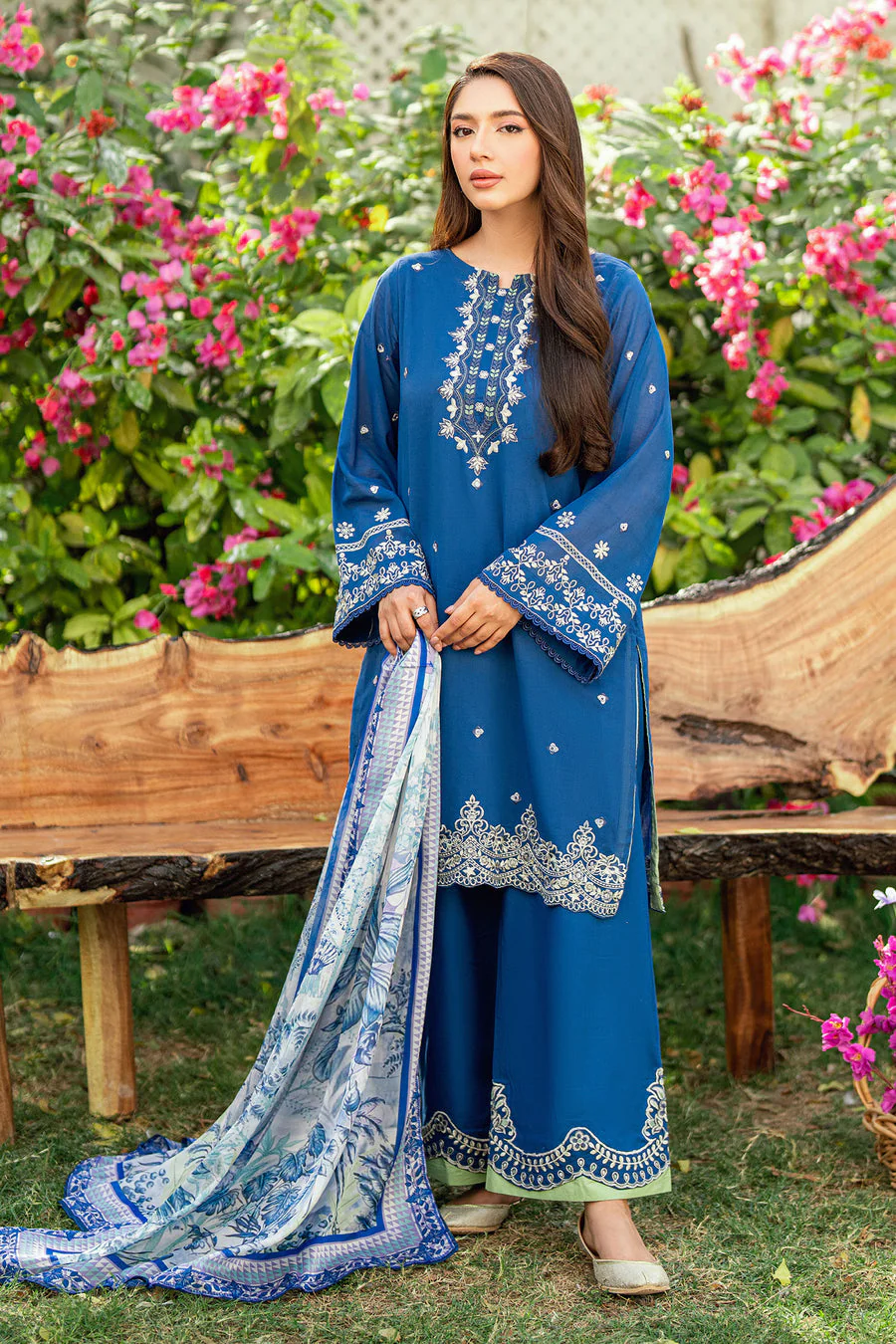 Dhanak SS25DC-2580 Navy Blue  Swiss Voile 2026 - Image 2