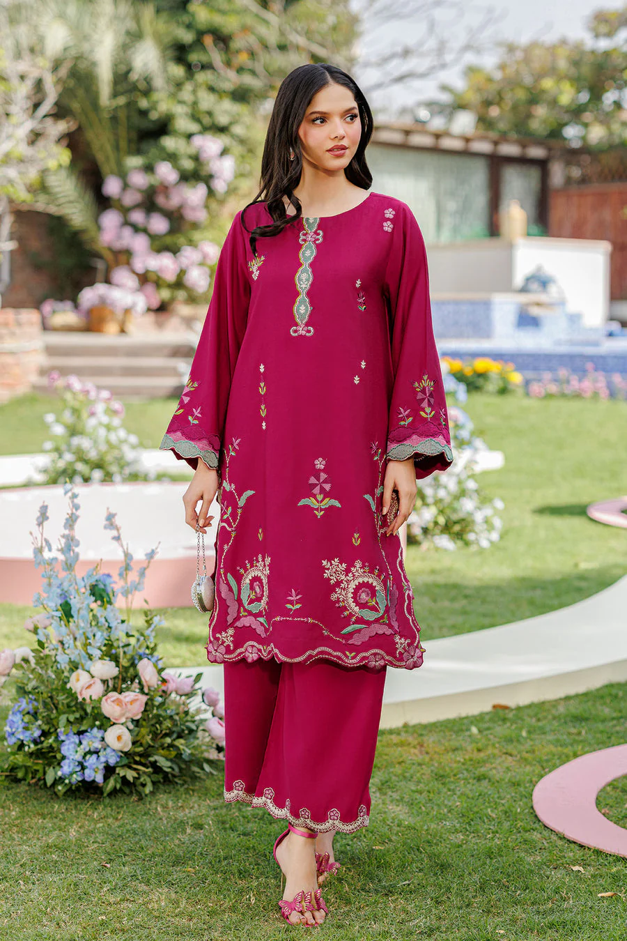 Dhanak SS26DA-2903 MAGENTA 2PCS EMBROIDERED KURTA WITH TROUSER Mommy & Me Vol 2 2026