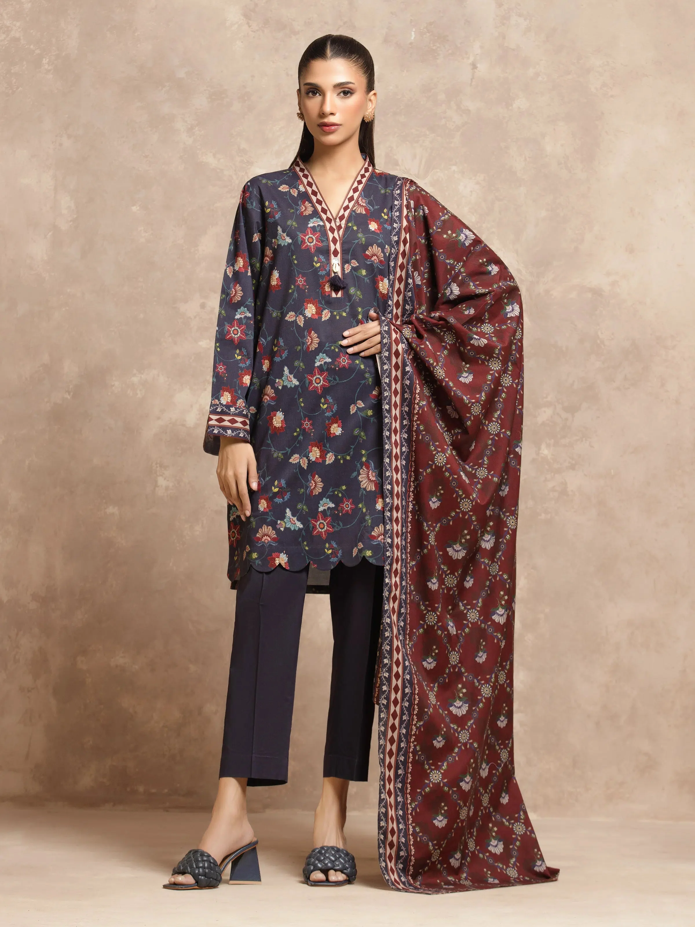 Edenrobe  EWU5A3-36028-3P Winter Collection 2025