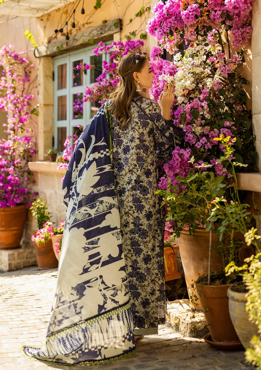 Elaf Premium ELK-01A Blue Blossom Print Chikankari Collection 2025 - Image 2