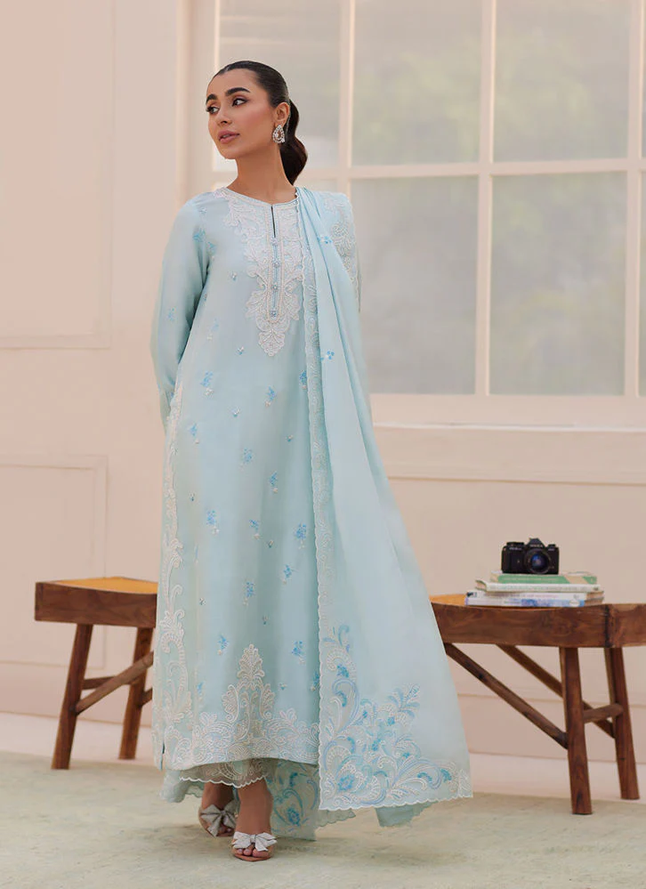 Farah Talib Aziz Carla Powder Blue Shirt and Dupatta Zaza Formals 2025