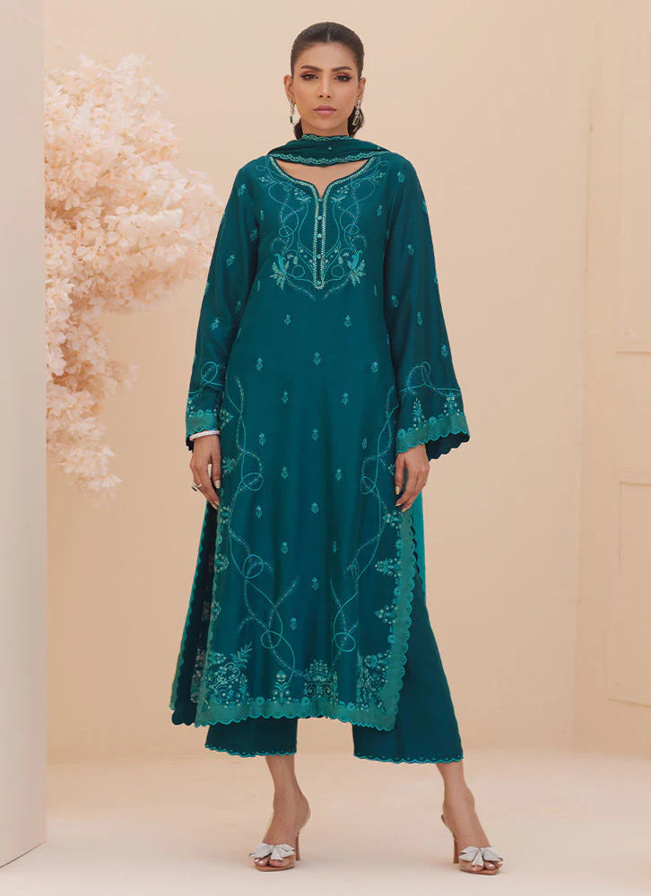 Farah Talib Aziz Evel Emerald Shirt and Dupatta Zaza Formals 2025