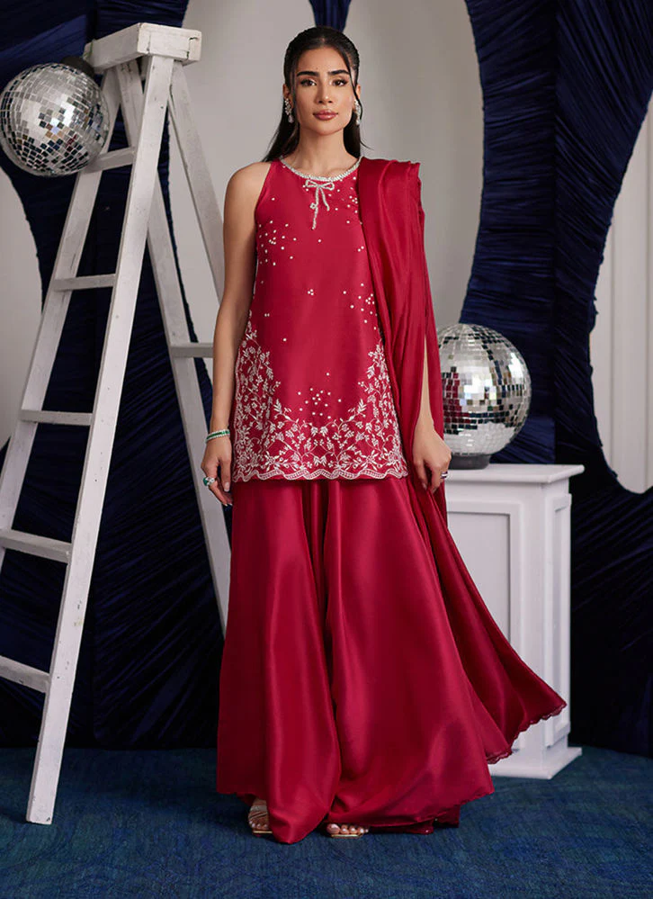Farah Talib Aziz Izzy Hot Pink Shirt And Dupatta Luna Eid Edition 2025