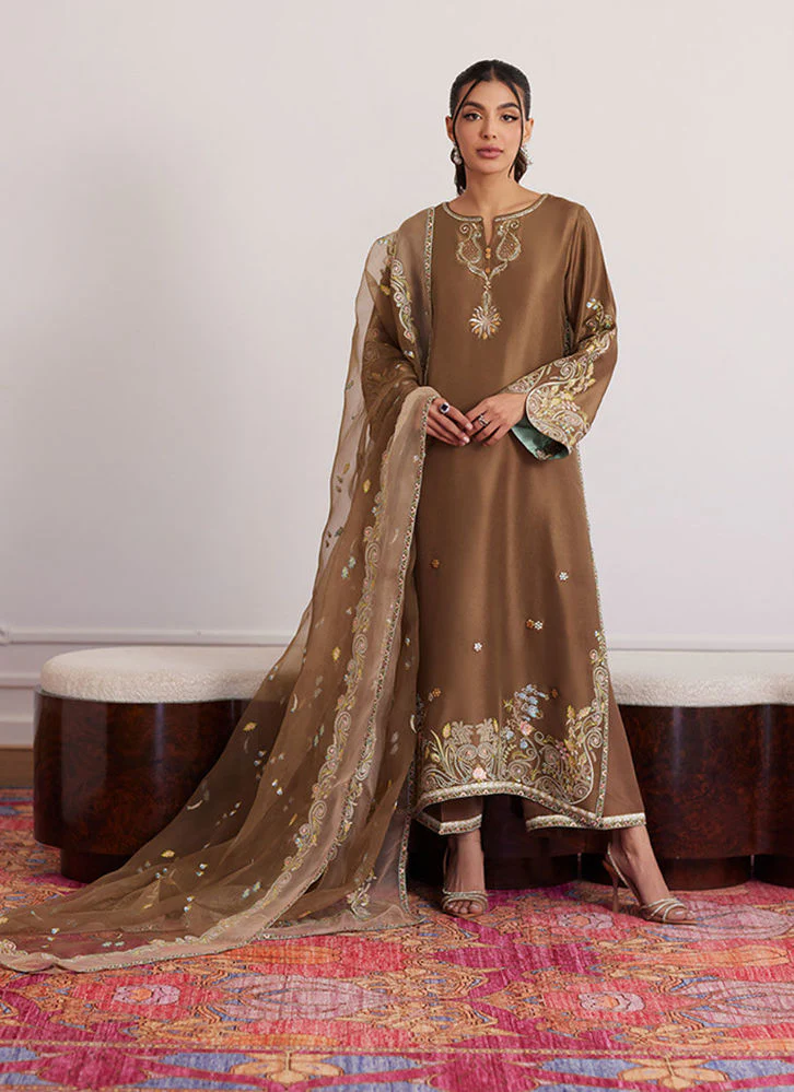 Farah Talib Aziz Thea Latte Shirt And Dupatta Luna Eid Edition 2025