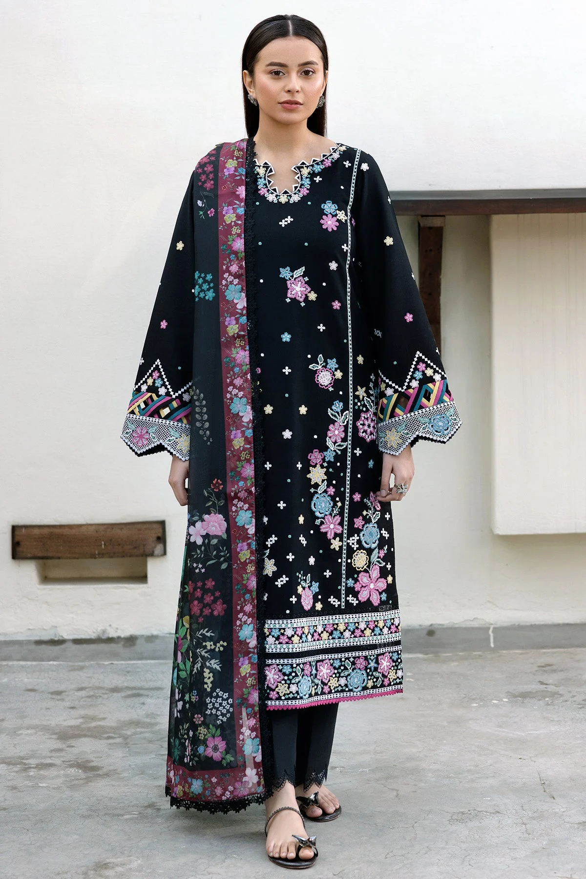 Farasha Ember Shadow Summer Weaves Embroidered lawn 2025
