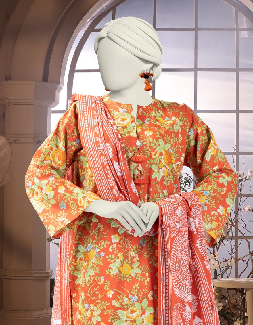 Junaid Jamshaid 3PC-25-3247 Multicolor Lawn Printed Shades Of Summer 2025 - Image 2