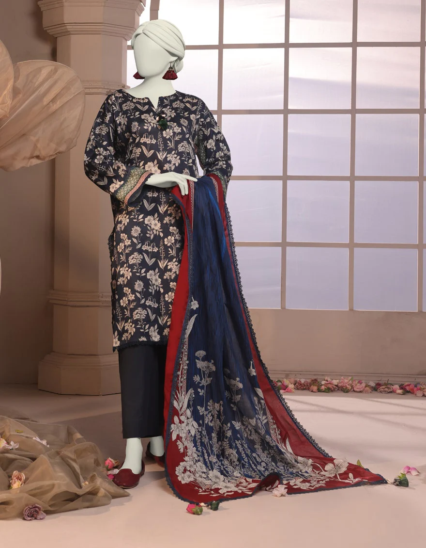 Junaid Jamshaid 3PC-JJLS-W-JWU-24-1742 Multicolor Cambric Printed Shades Of Summer 2025