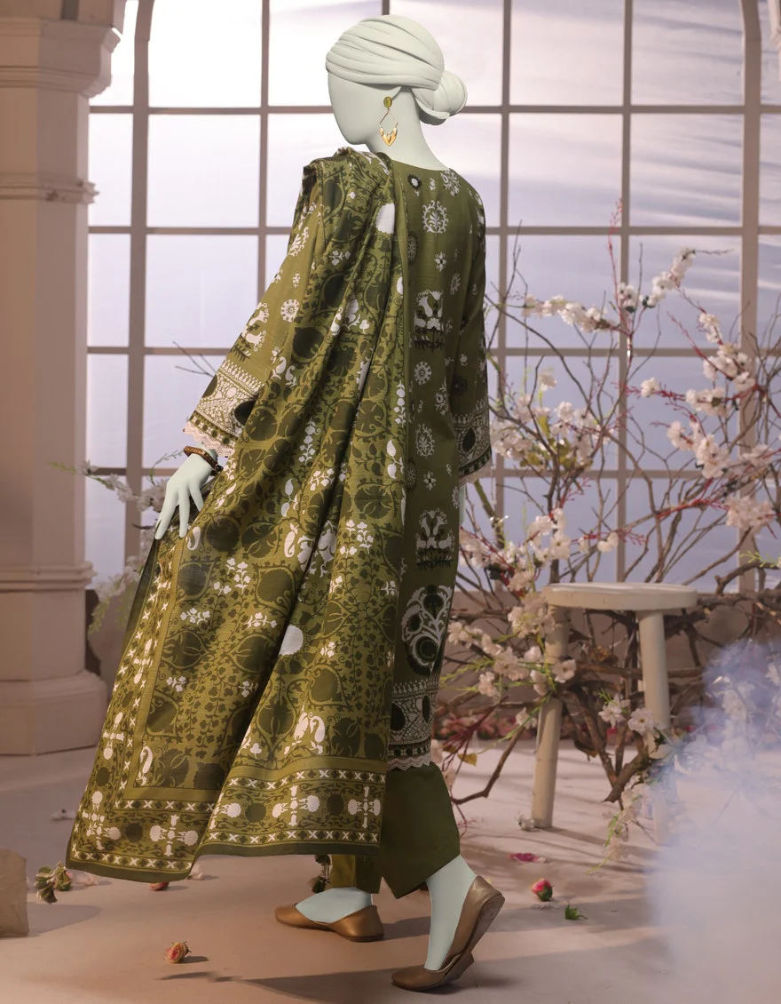 Junaid Jamshaid 3PC-JJLS-W-JWU-24-1744 Multicolor Slub Printed Shades Of Summer 2025 - Image 2