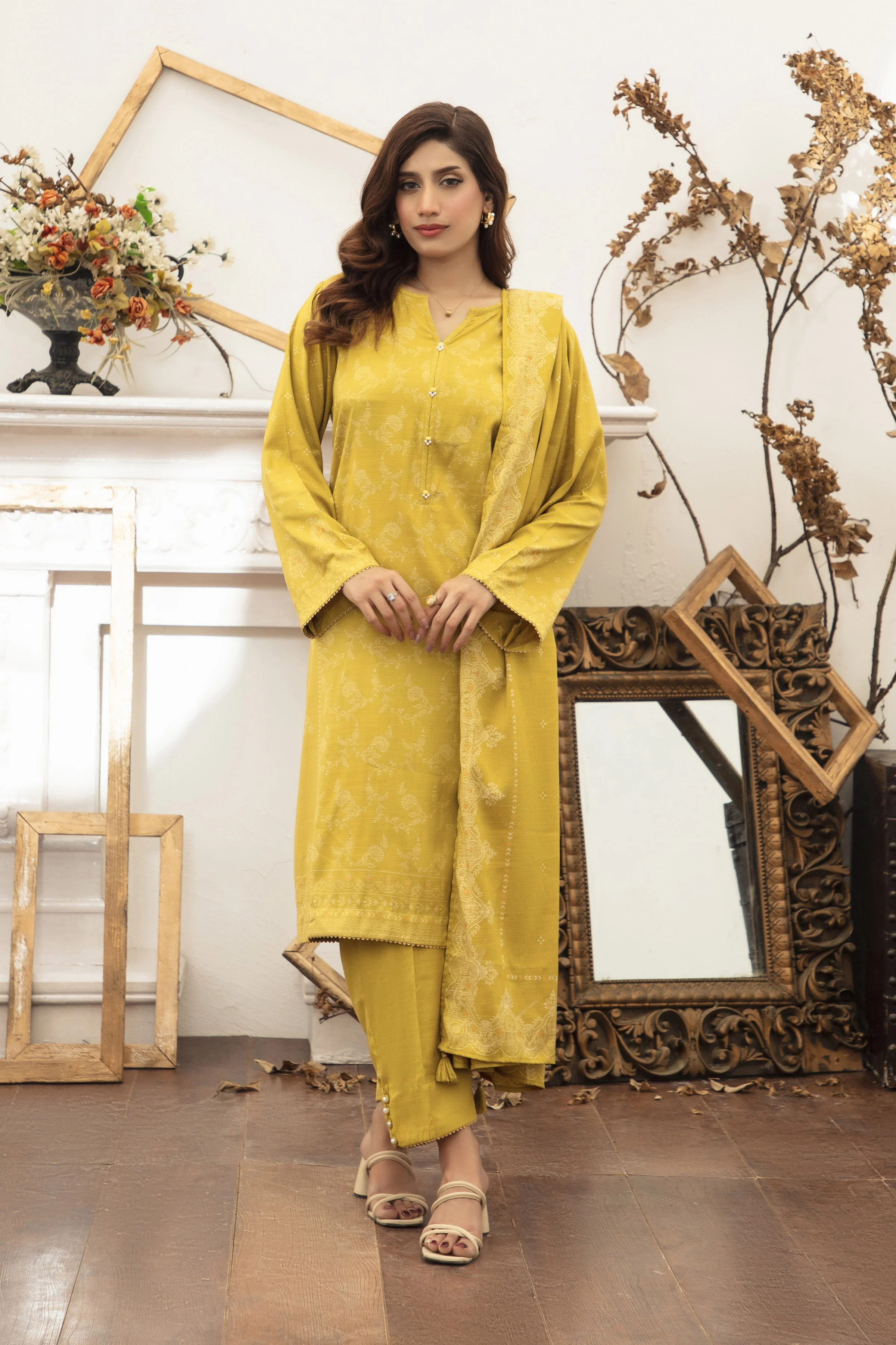 Lakhany LG-SG-0008-B Textured Pearl Printed Winter 2025