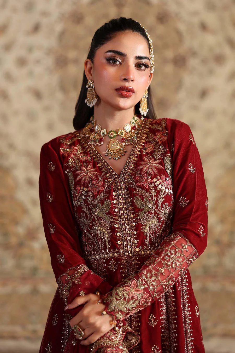 Maria B SFW2501-ESM-RED Shehnai Luxury Formals 2026 - Image 2