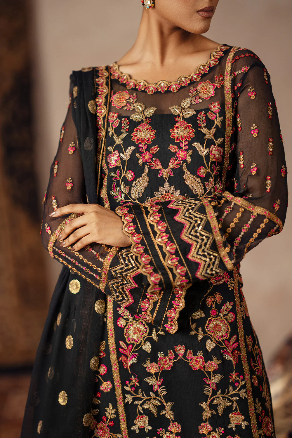 Maryum N Maria Alona - FSU5634 Embroidered Chiffon Collection 2025 - Image 2