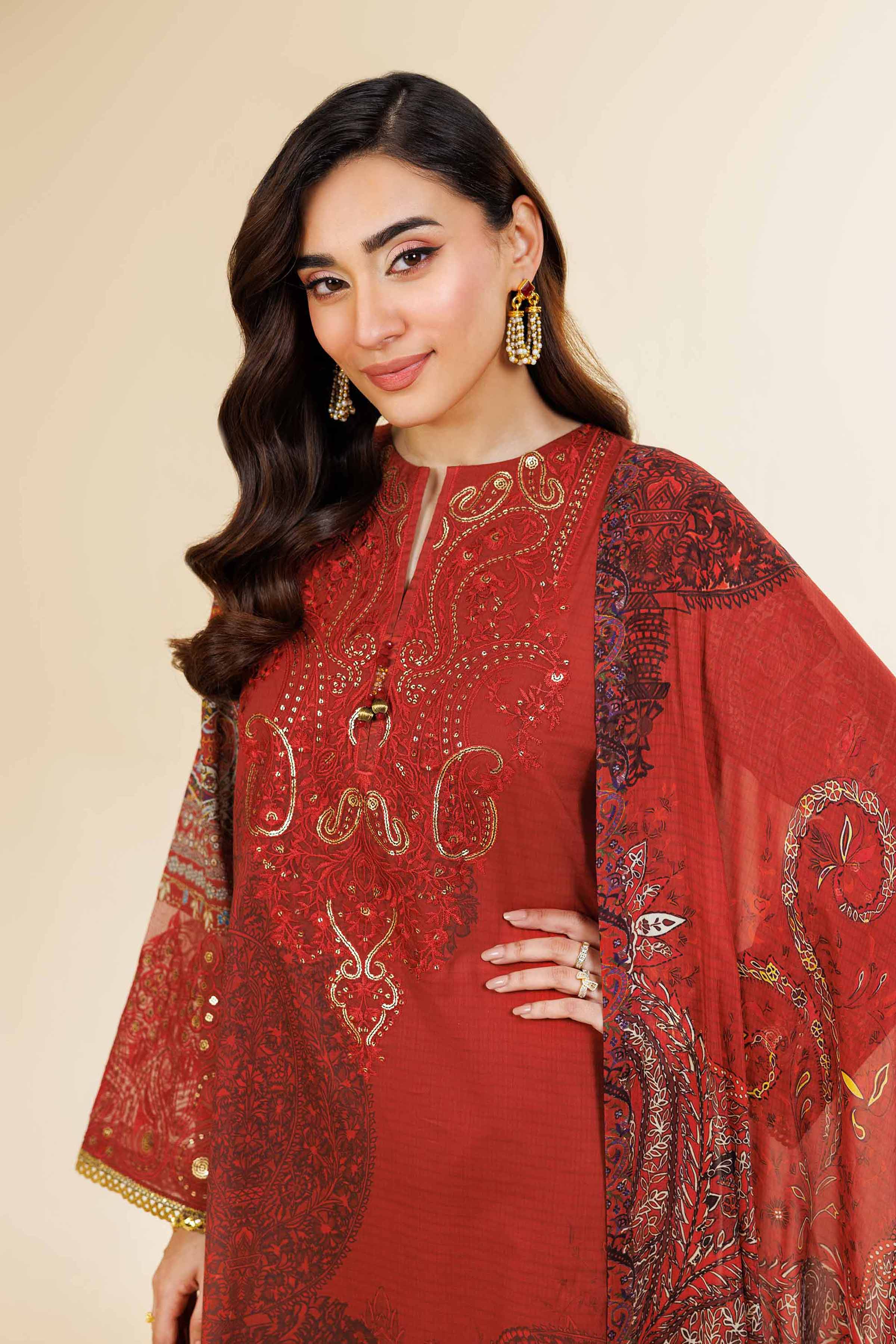 Nishat Linen 3 Piece - Digital Printed Embroidered Suit - 42501482 Embroidered Eid Lawn Collection 0 - Image 2