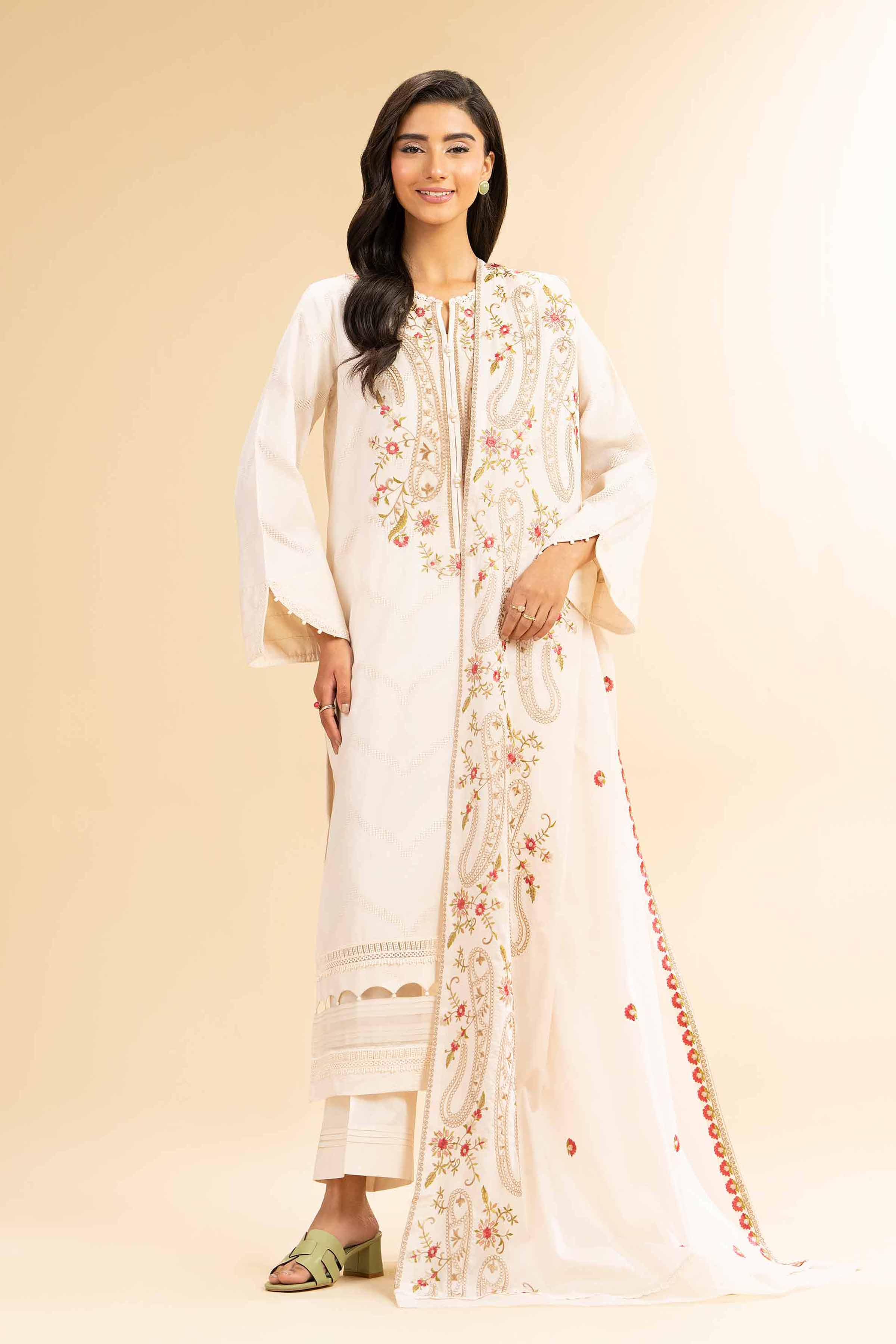 Nishat Linen 3 Piece - Dyed Embroidered Suit - 42501096 Spring Summer Prints 2025