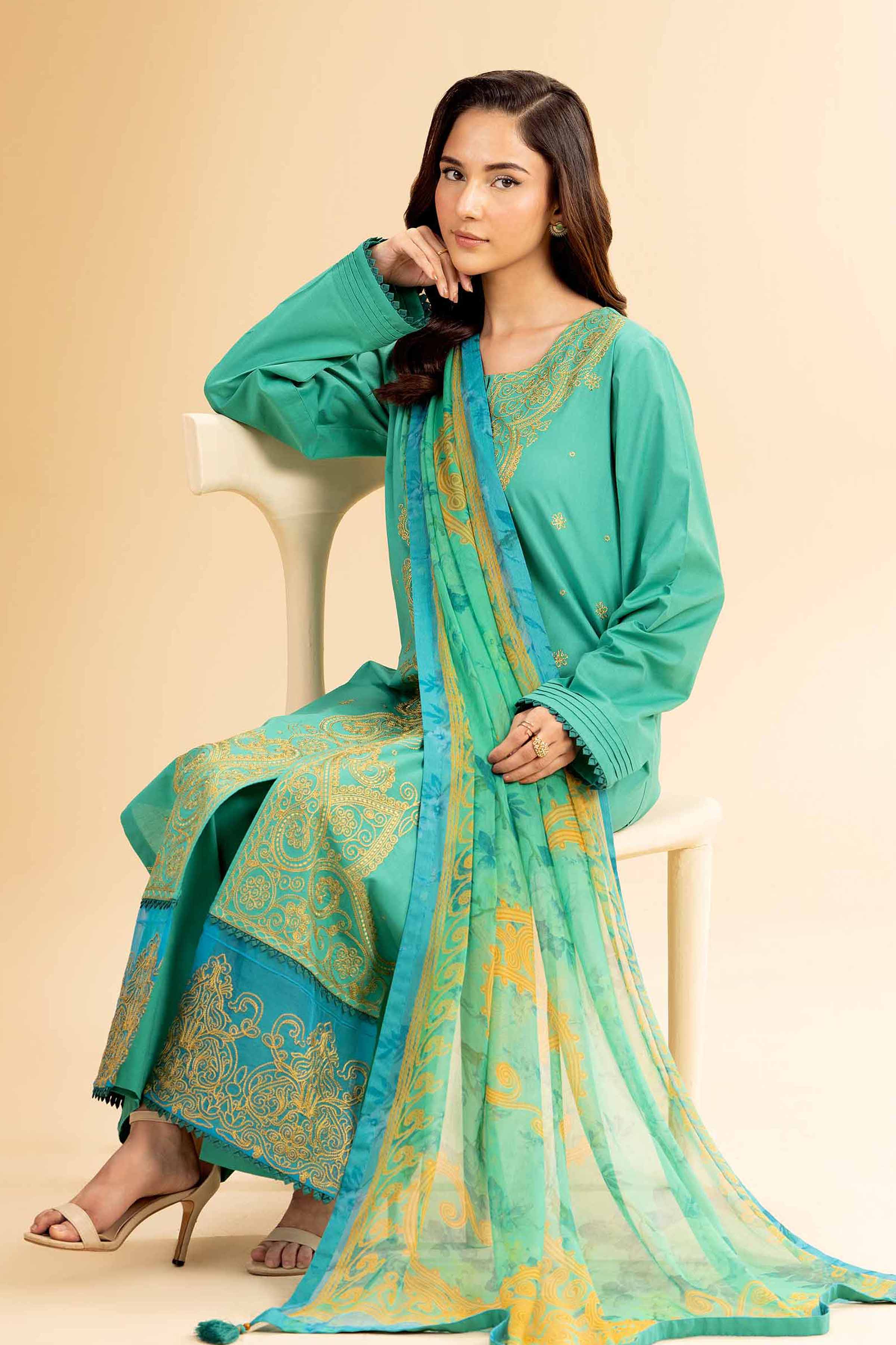 Nishat Linen 3 Piece - Embroidered Suit - 42501380 Embroidered Eid Lawn Collection 0 - Image 2