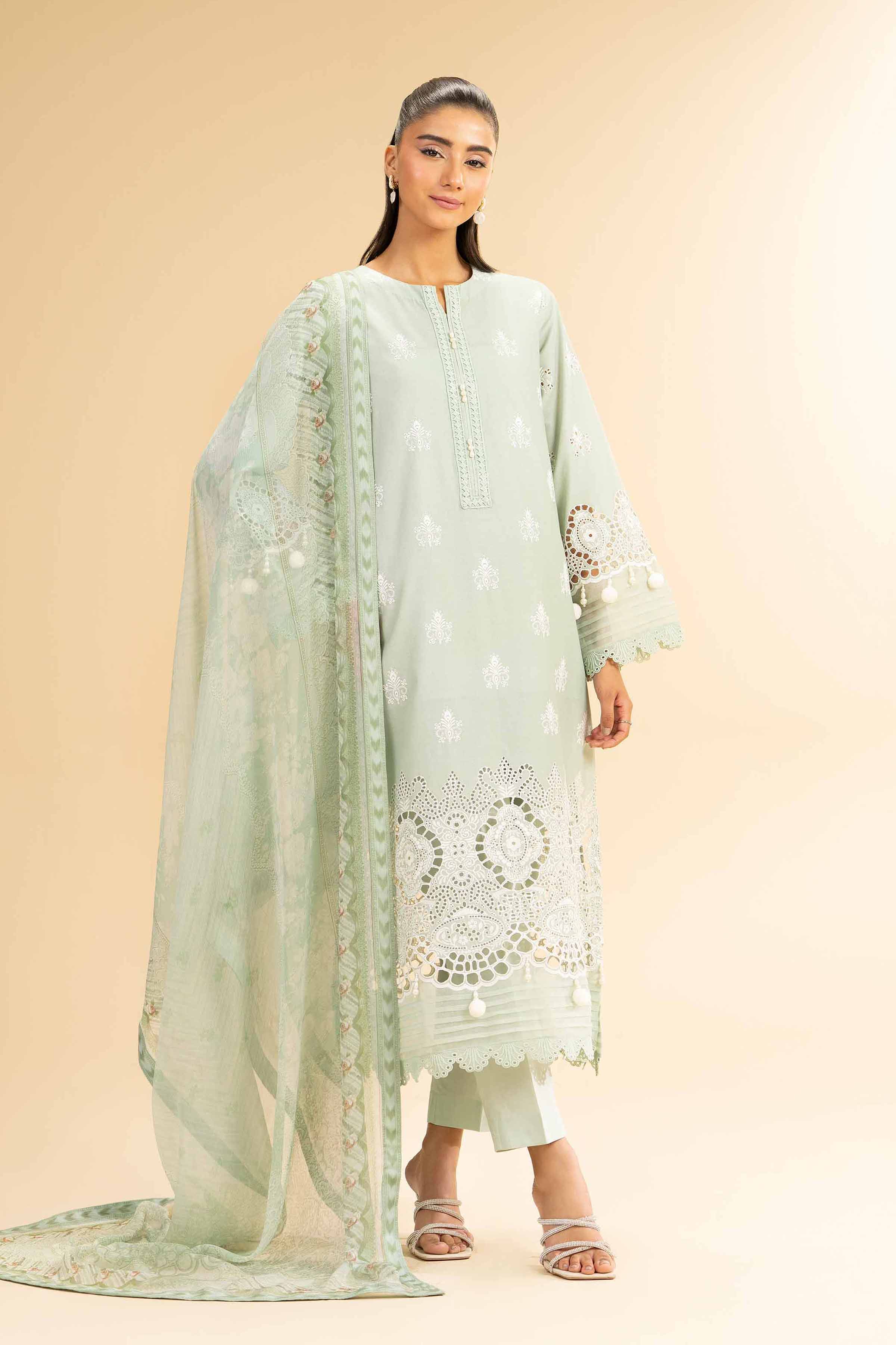 Nishat Linen 3 Piece - Embroidered Suit - 42501410 Embroidered Eid Lawn Collection 2025