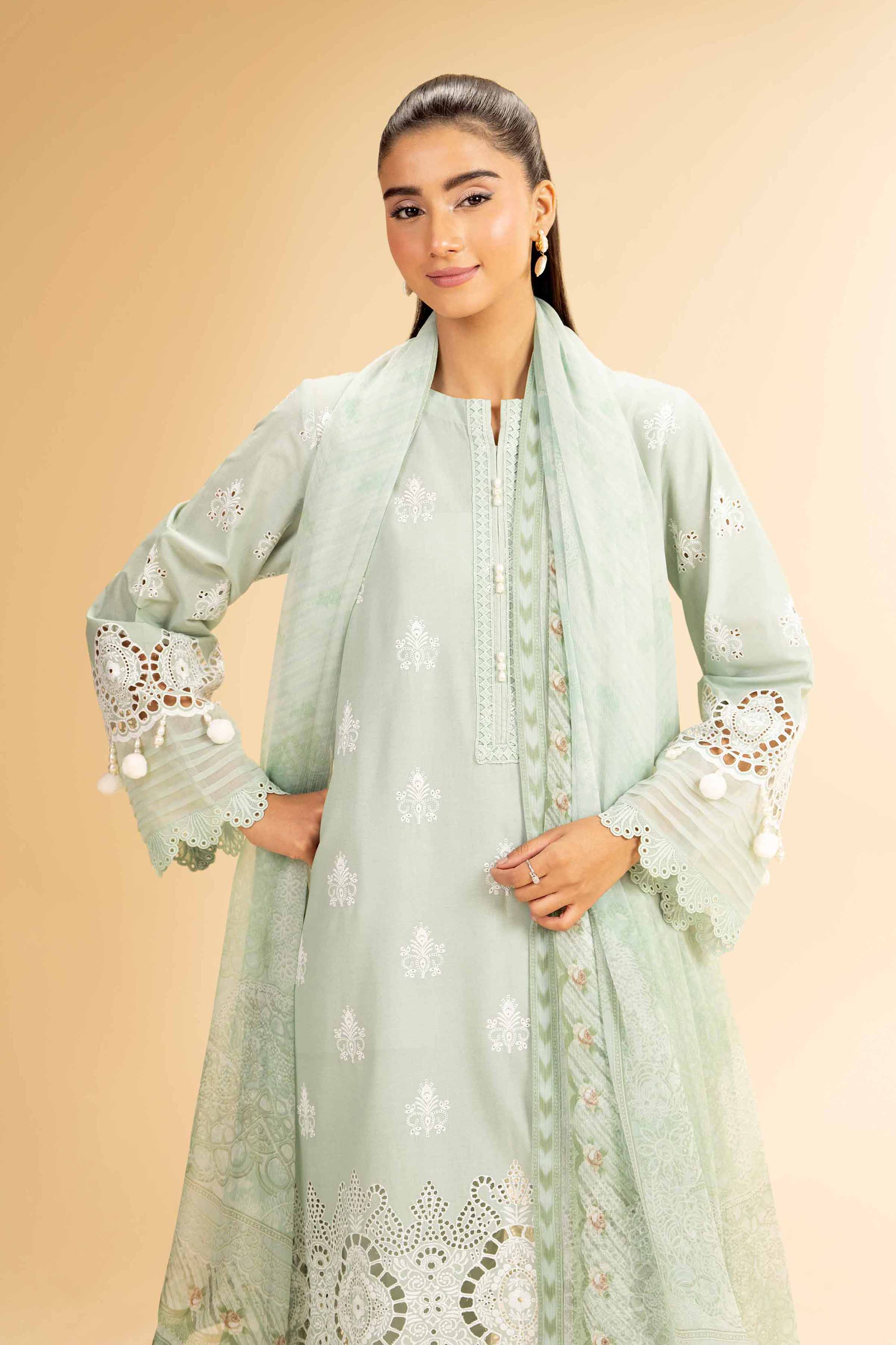 Nishat Linen 3 Piece - Embroidered Suit - 42501410 Embroidered Eid Lawn Collection 2025 - Image 2