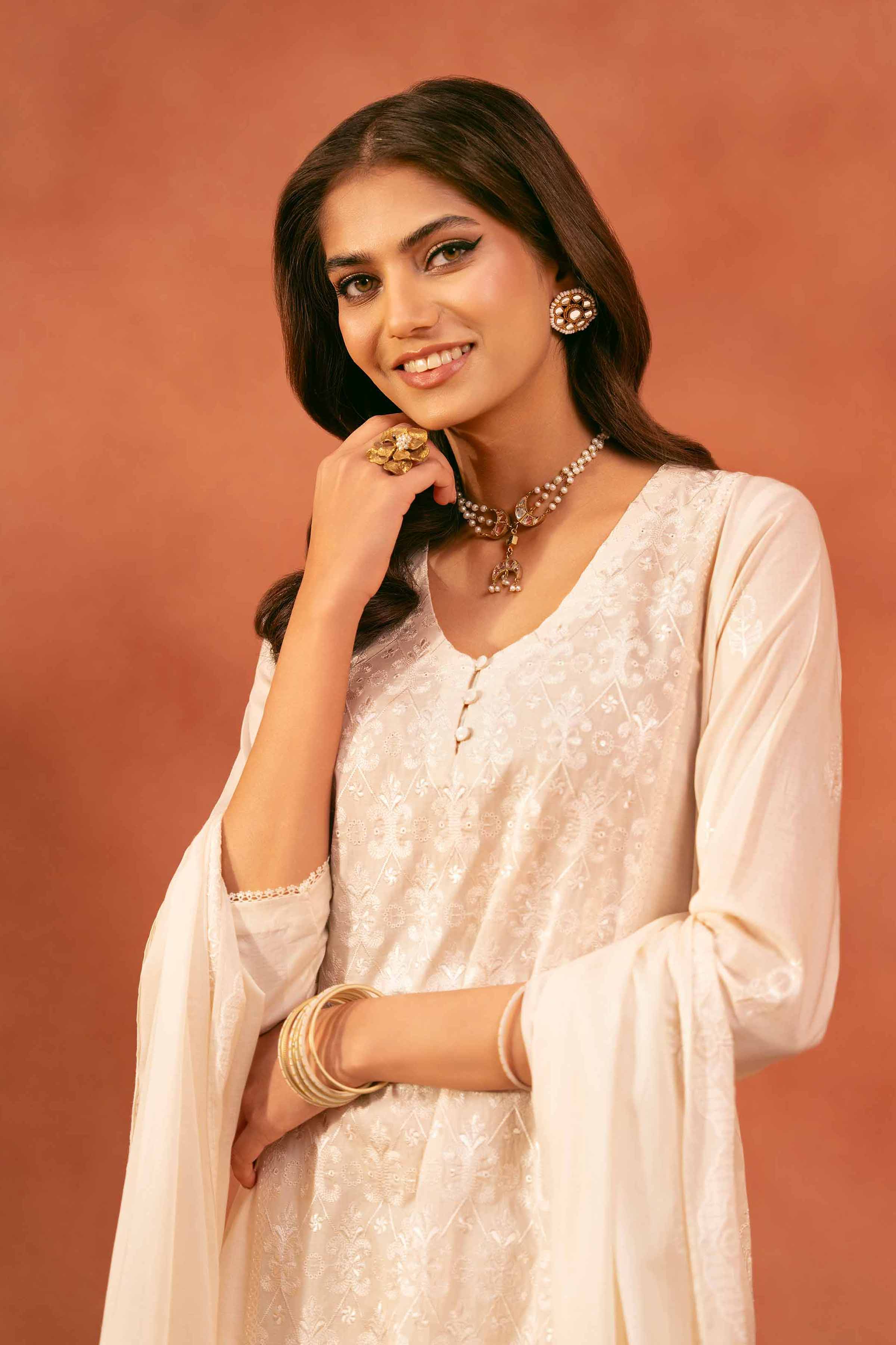 Nishat Linen 3 Piece - Embroidered Suit - KFE25-113 Eid Pret 2025 - Image 2