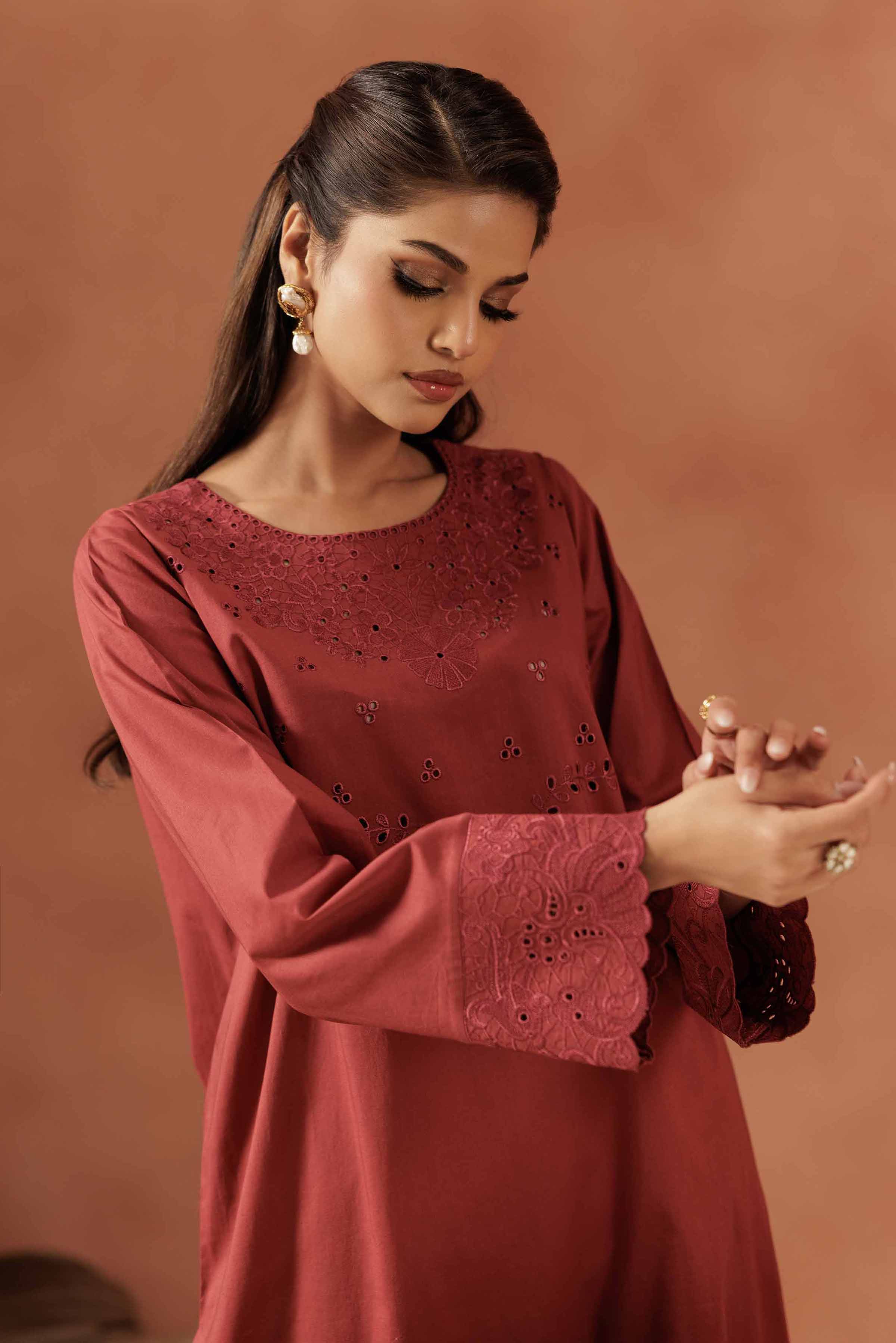 Nishat Linen Embroidered Shirt - KFE25-163 Eid Pret 2025 - Image 2
