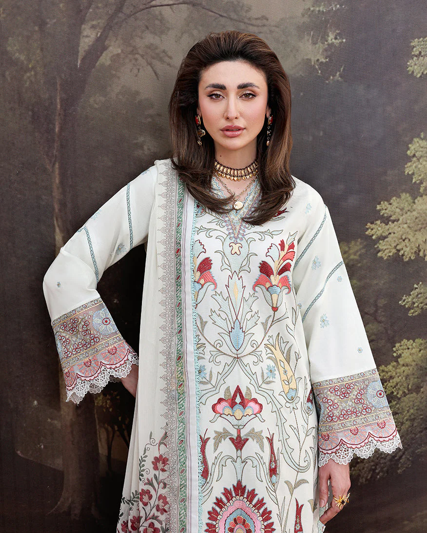 Roheenaz Lunar Glow Floral Reveire Luxury Lawn 2026 - Image 2