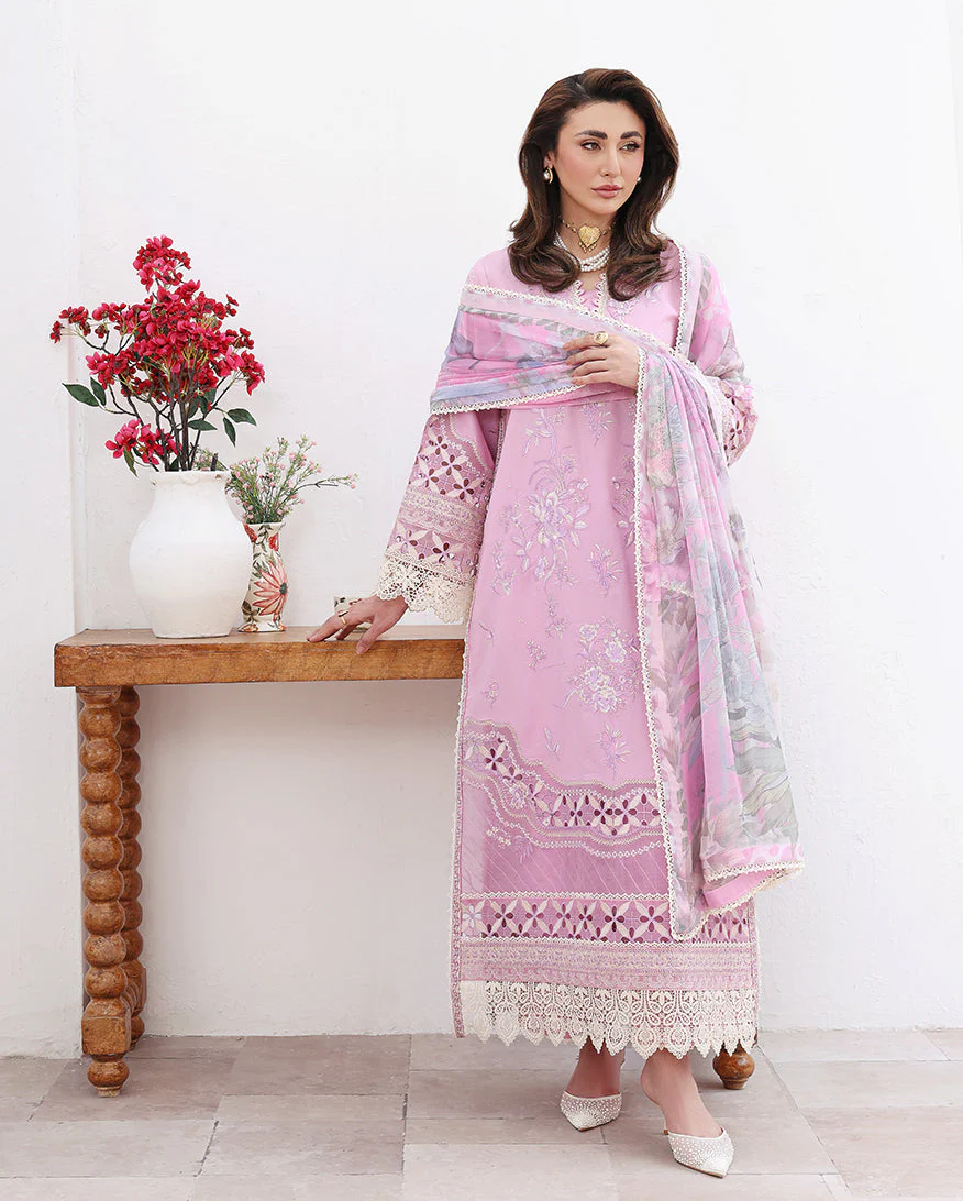 Roheenaz Pastel Dream Floral Reveire Luxury Lawn 2026 - Image 2