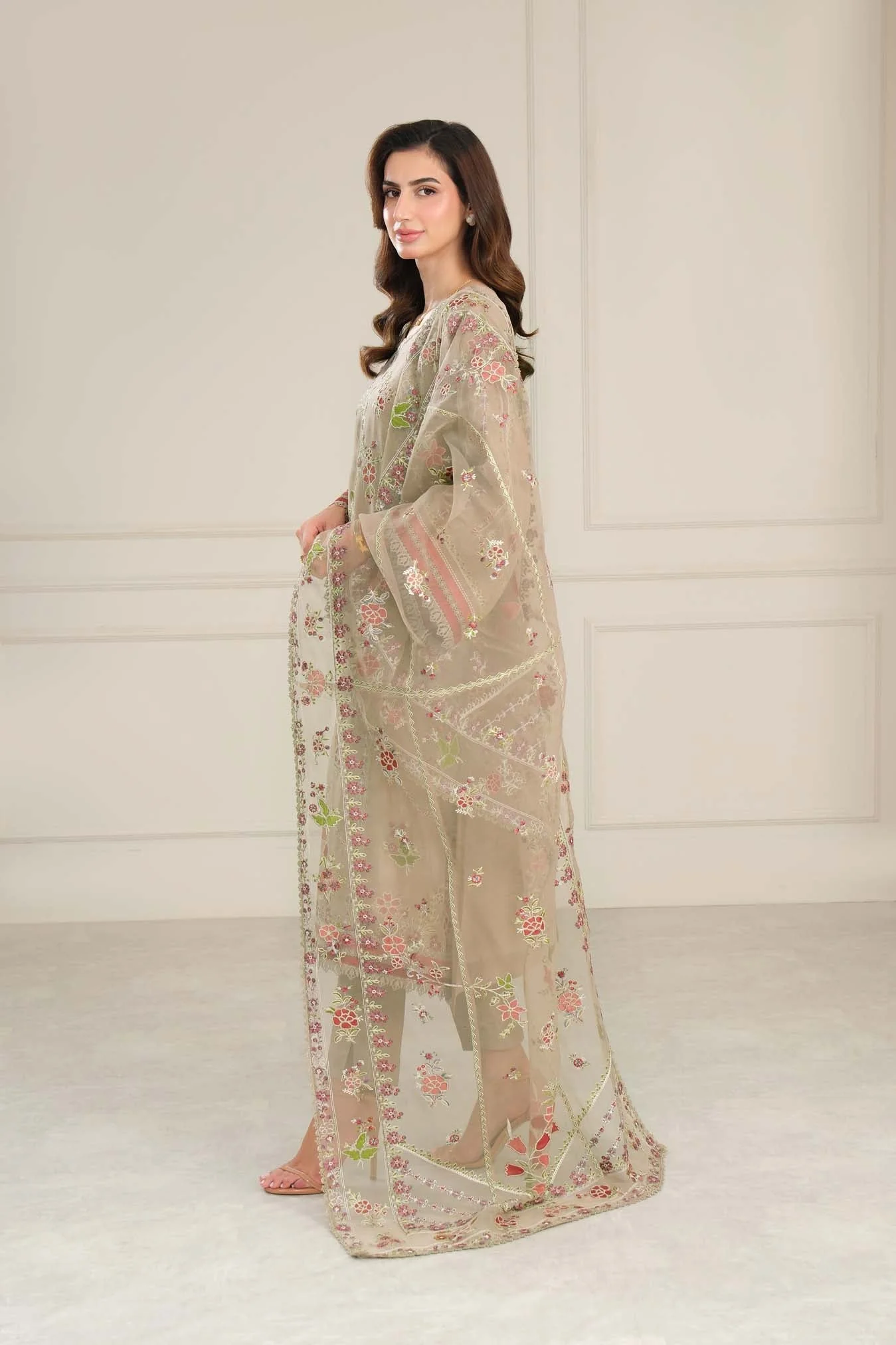 Saadia Asad D1 - Beige Nooriyah Luxury Pret 2025 - Image 2
