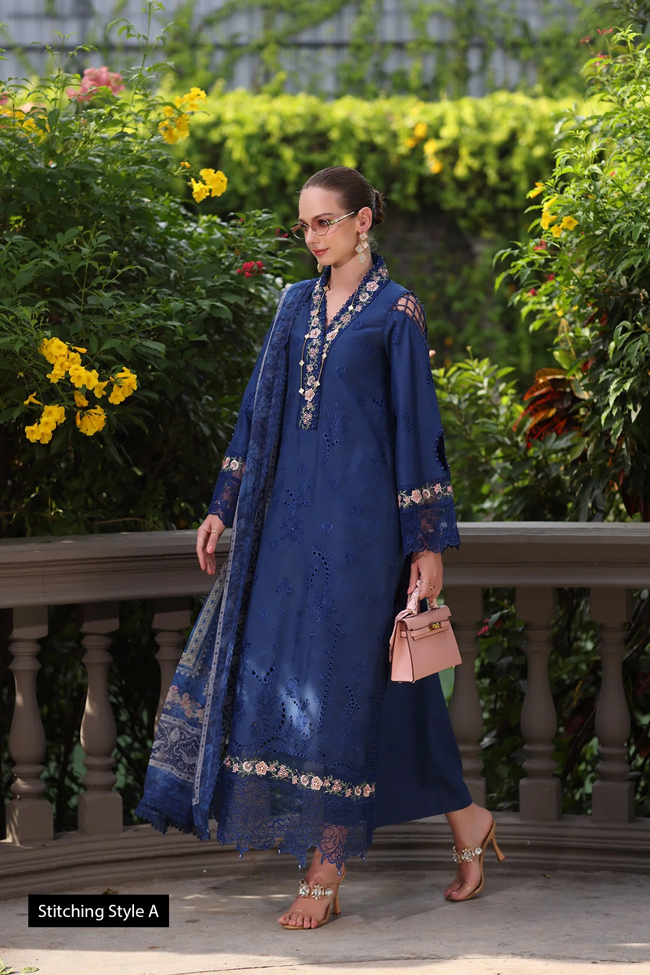 Saadia Asad D10- Royal Blue Noor Eid Luxury Schiffli Laserkari 2025