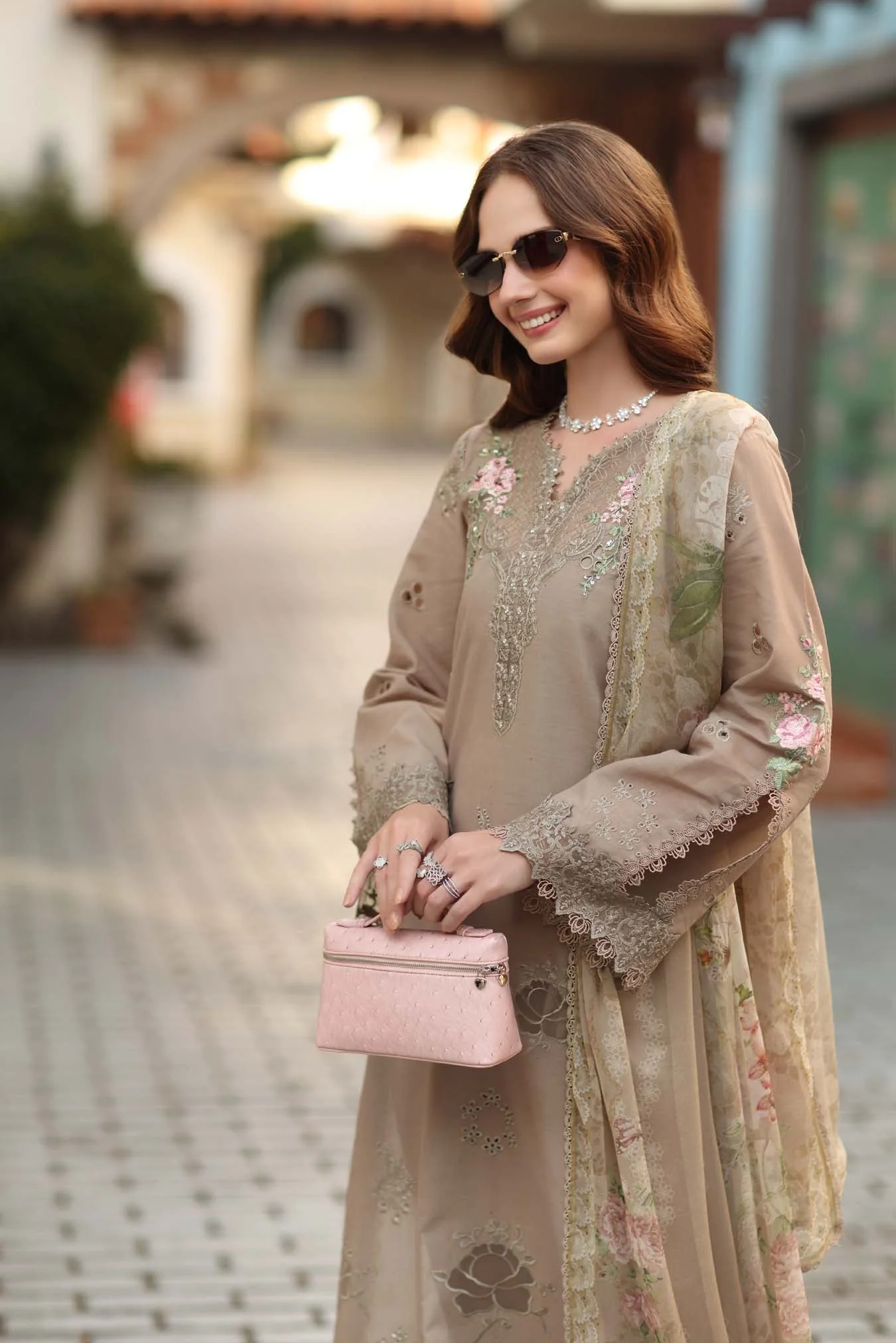 Saadia Asad D3 - B - Soft Mocha Noor Luxe Chikankari 2026 - Image 2