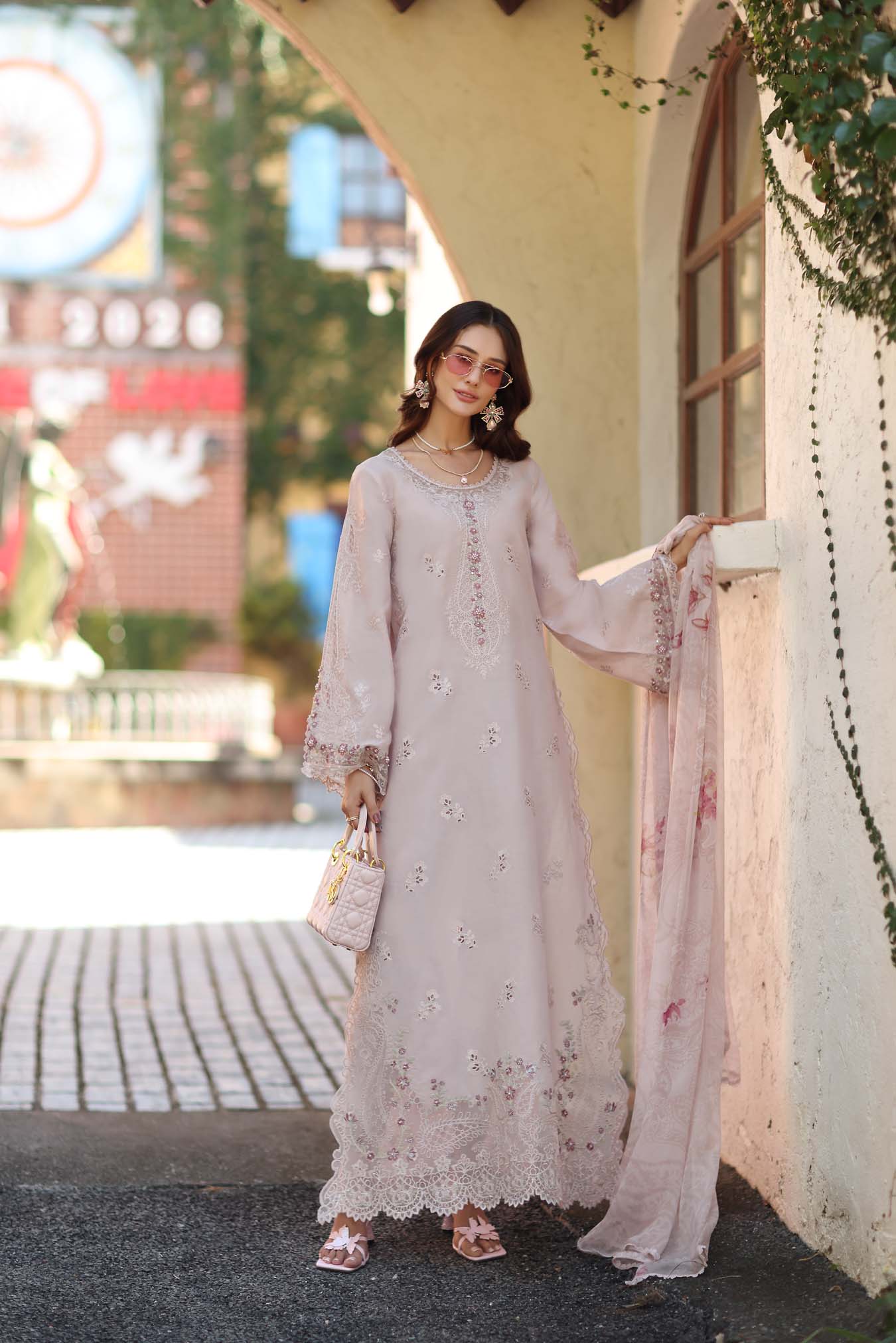 Saadia Asad D7 - A - Soft Rose Mink Noor Luxe Chikankari 2026