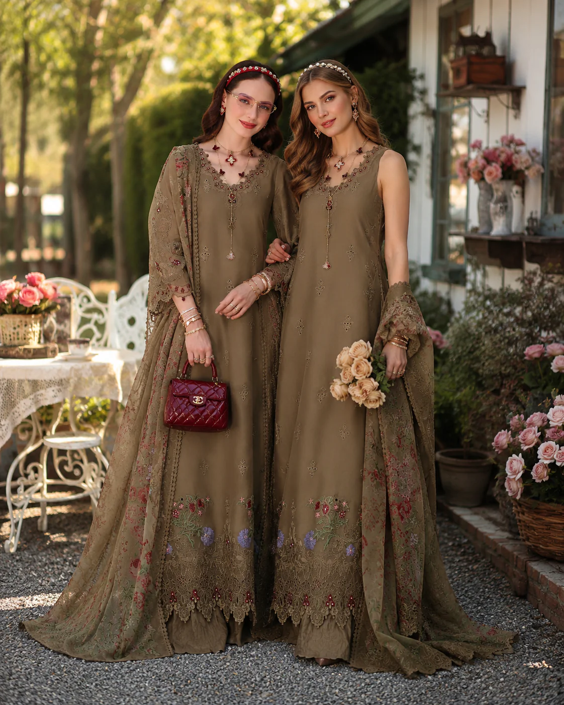 Saadia Asad D8 – Mocha Sienna Noor Eid Luxury Printskhas 2026 - Image 2