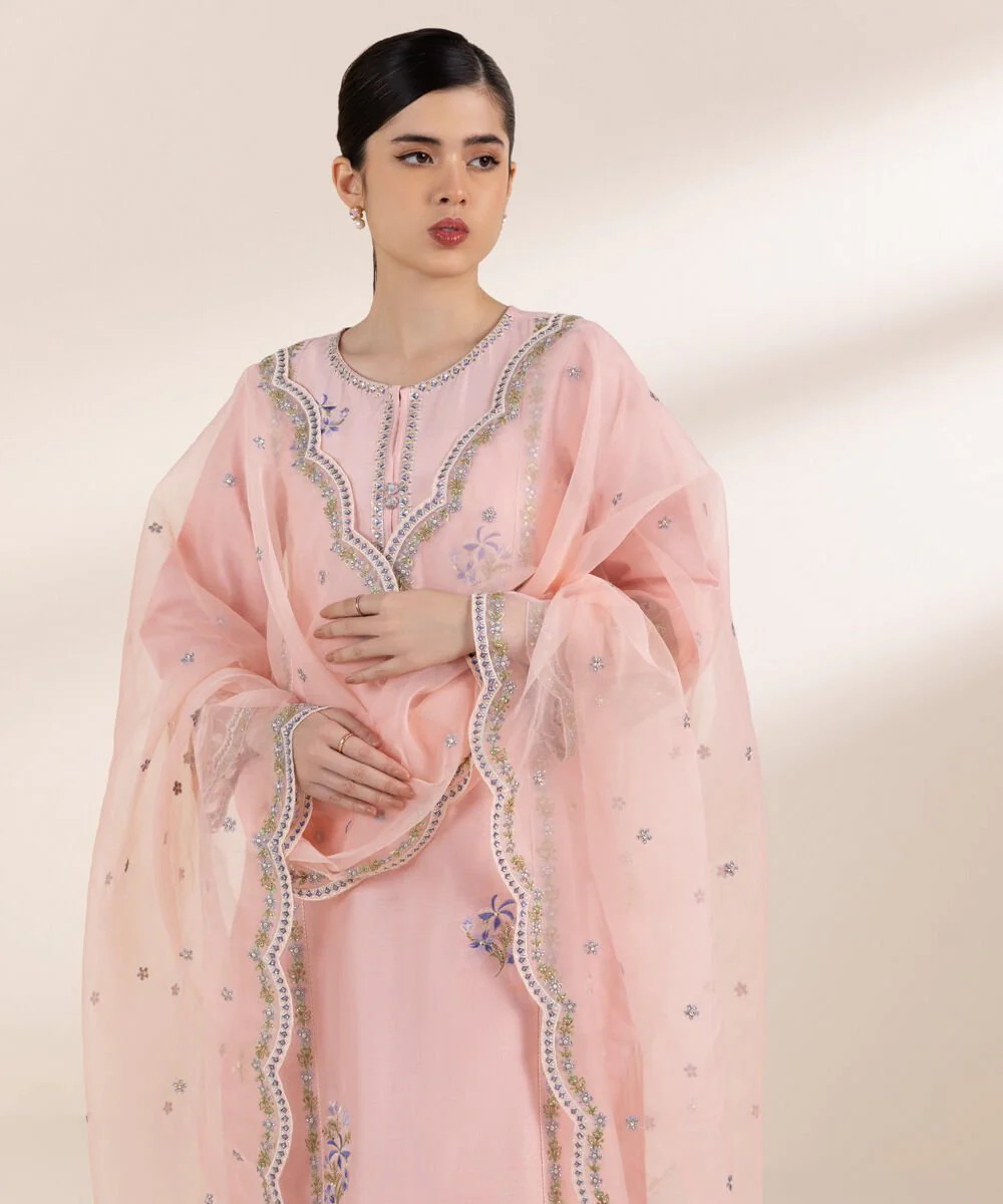Sapphire 3 Piece - Embellished Cotton Net Suit F3SFLX25V325 Eid 1 RTW 2025