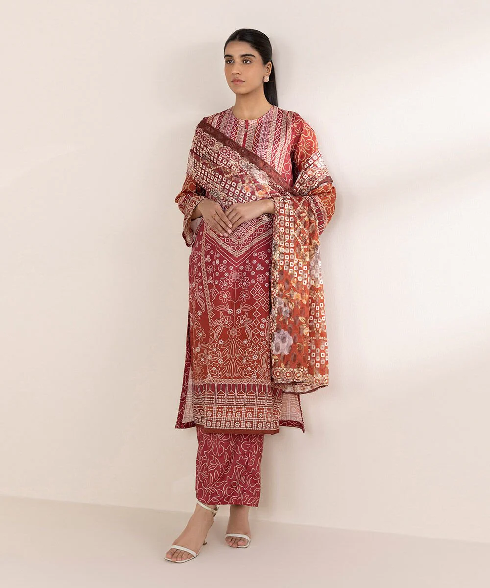 Sapphire 3 Piece - Embellished Silk Suit 0T3PSLS25V34 Eid 1 RTW 2025