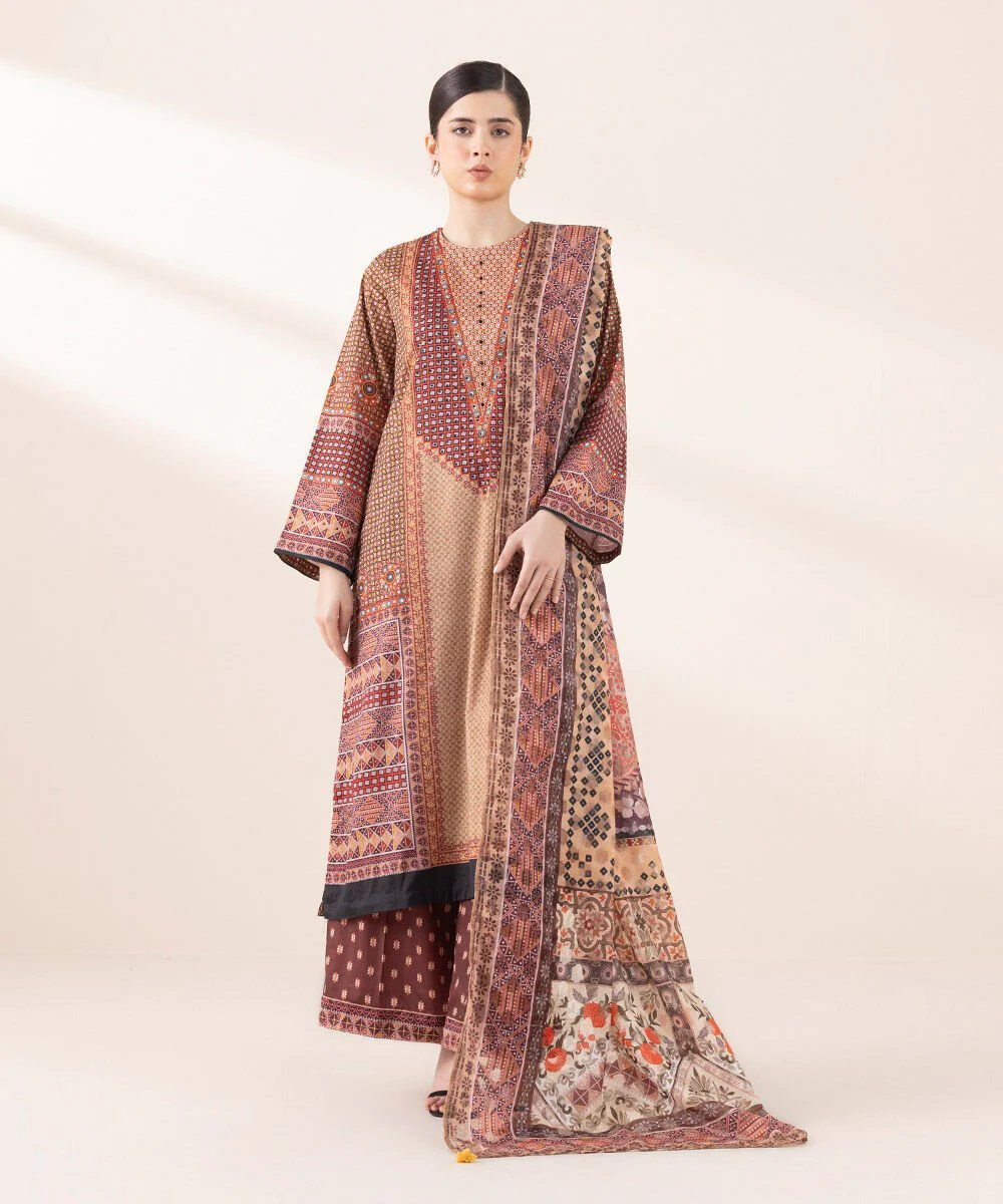 Sapphire 3 Piece - Embellished Silk Suit T3PSLS25V319 Eid 1 RTW 2025