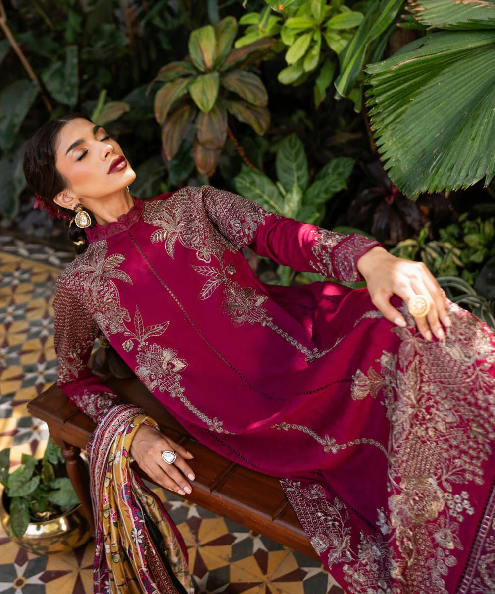 Sapphire Embroidered Jacquard Shirt 3PRSTE25V38S Eid 1 RTW 2025