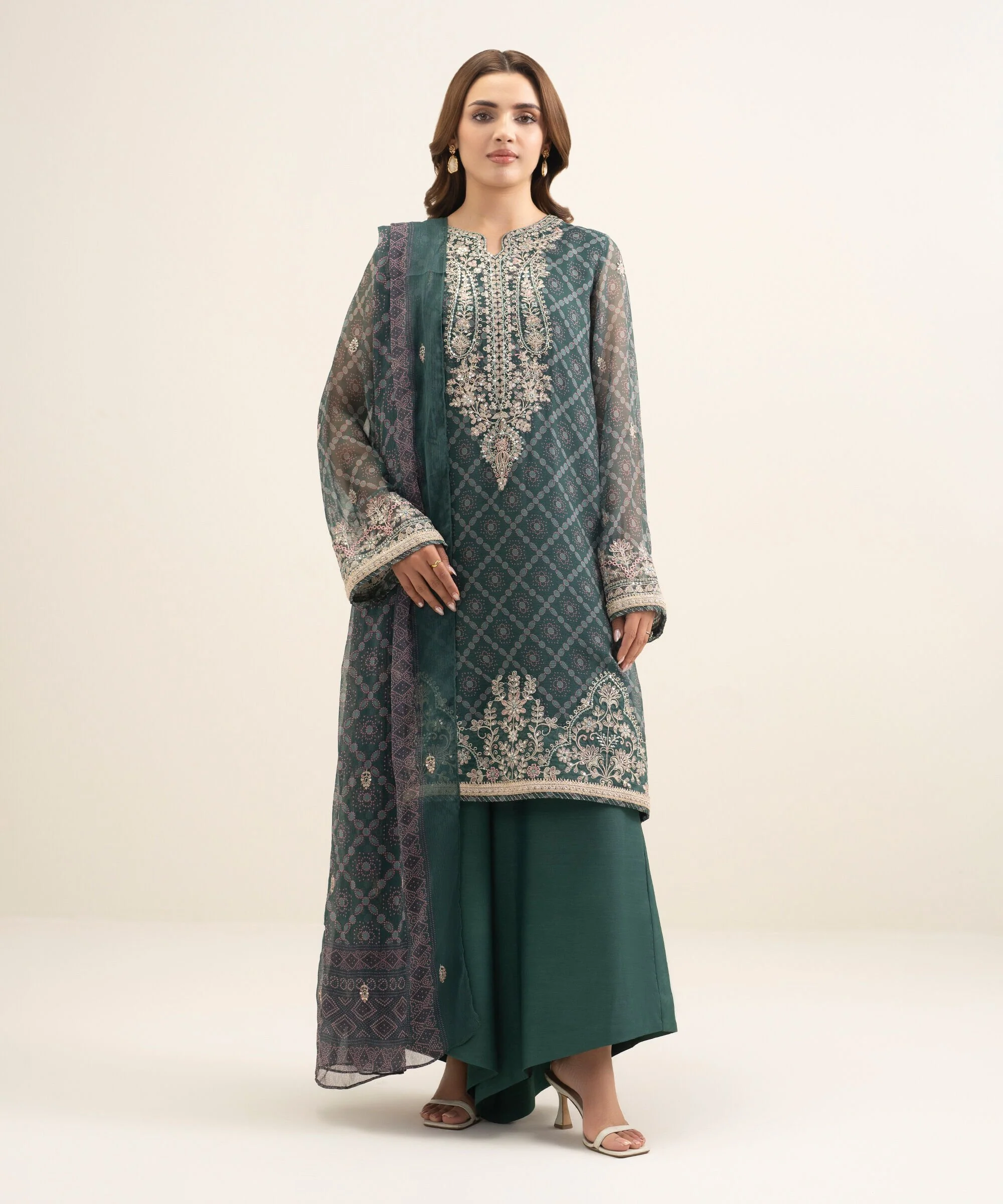 Sapphire FELXS26V149B Embroidered Chiffon Suit Eid 1 2026